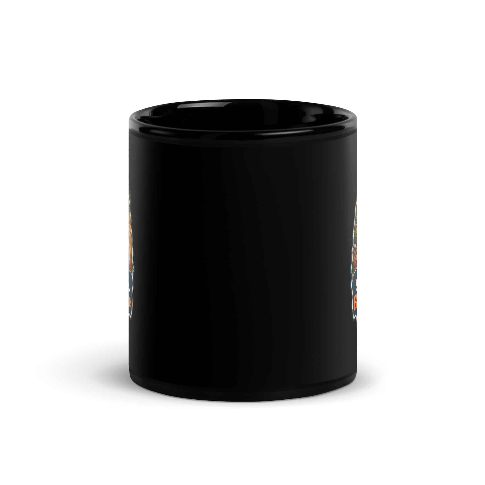 Red River Gorge Black Coffee Mug: Steep Trails. Strong Coffee. Red River Gorge, Scenic Shield Badge