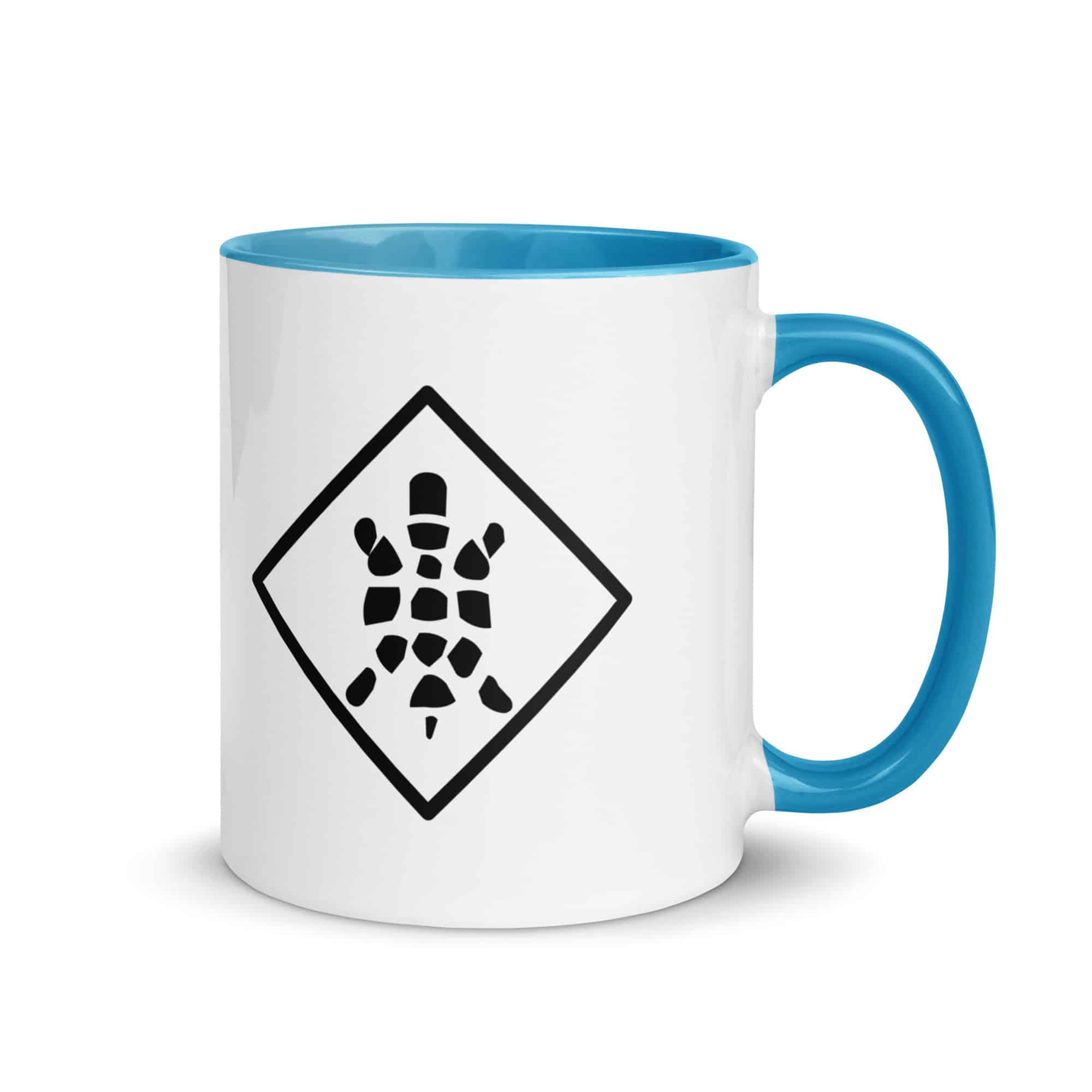 Black Sheltowee Inspired Turtle Diamond Color Inside Mug