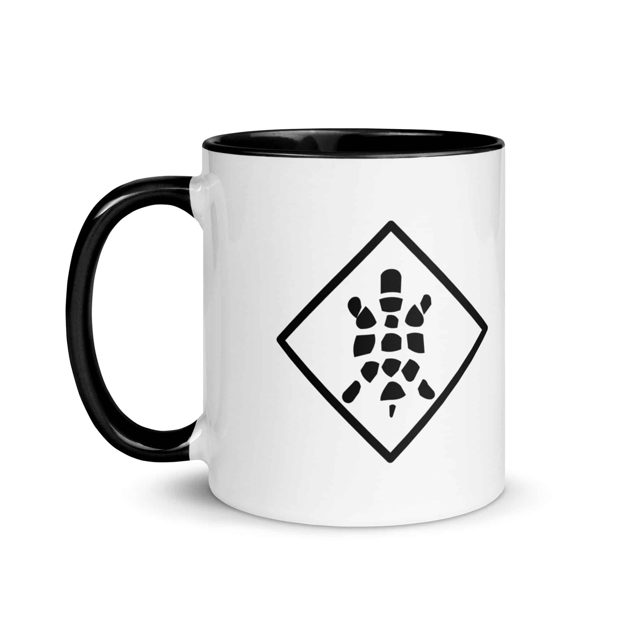 Black Sheltowee Inspired Turtle Diamond Color Inside Mug