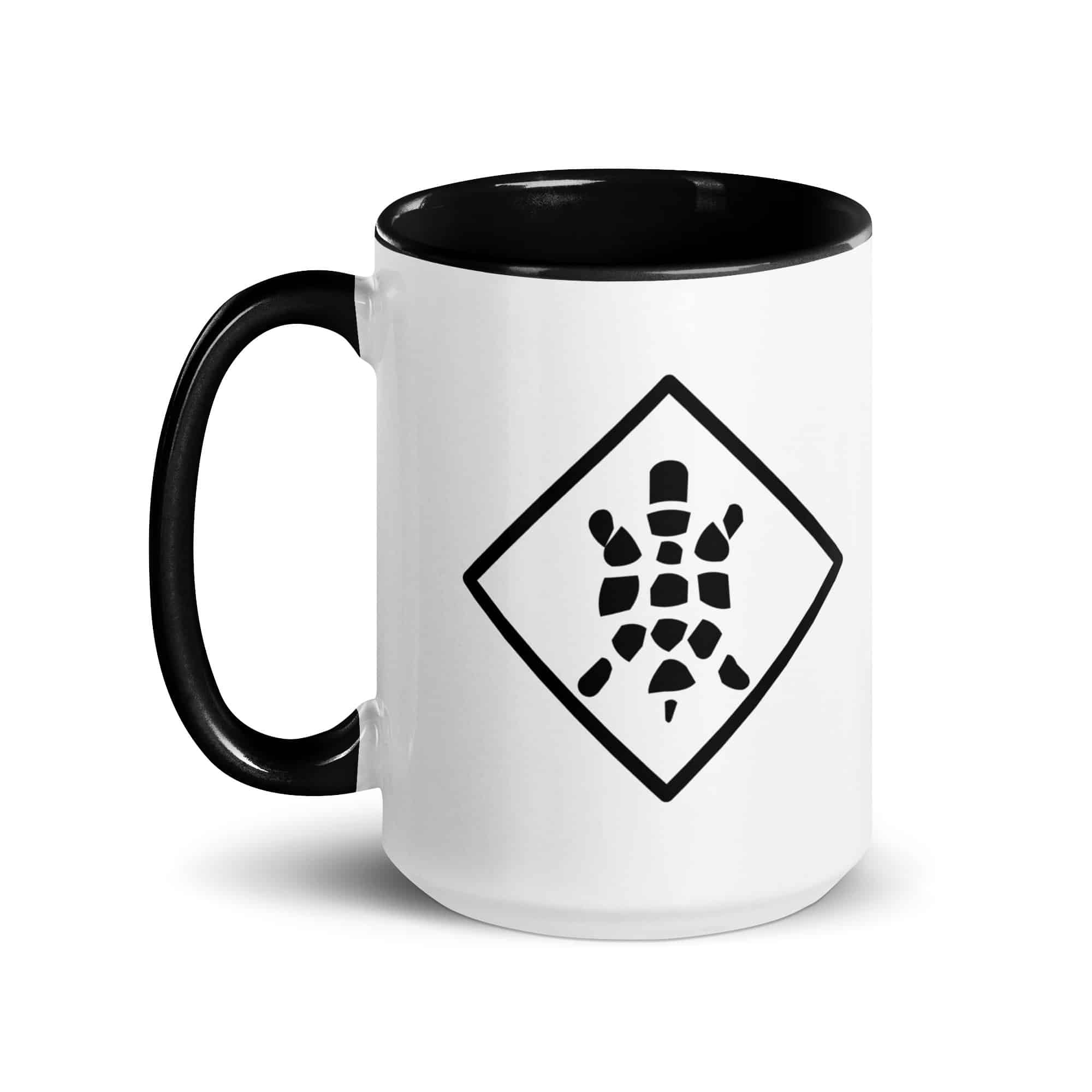 Black Sheltowee Inspired Turtle Diamond Color Inside Mug
