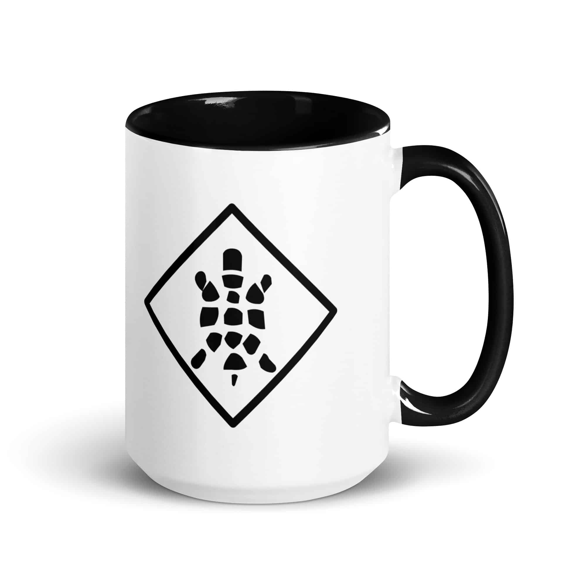 Black Sheltowee Inspired Turtle Diamond Color Inside Mug