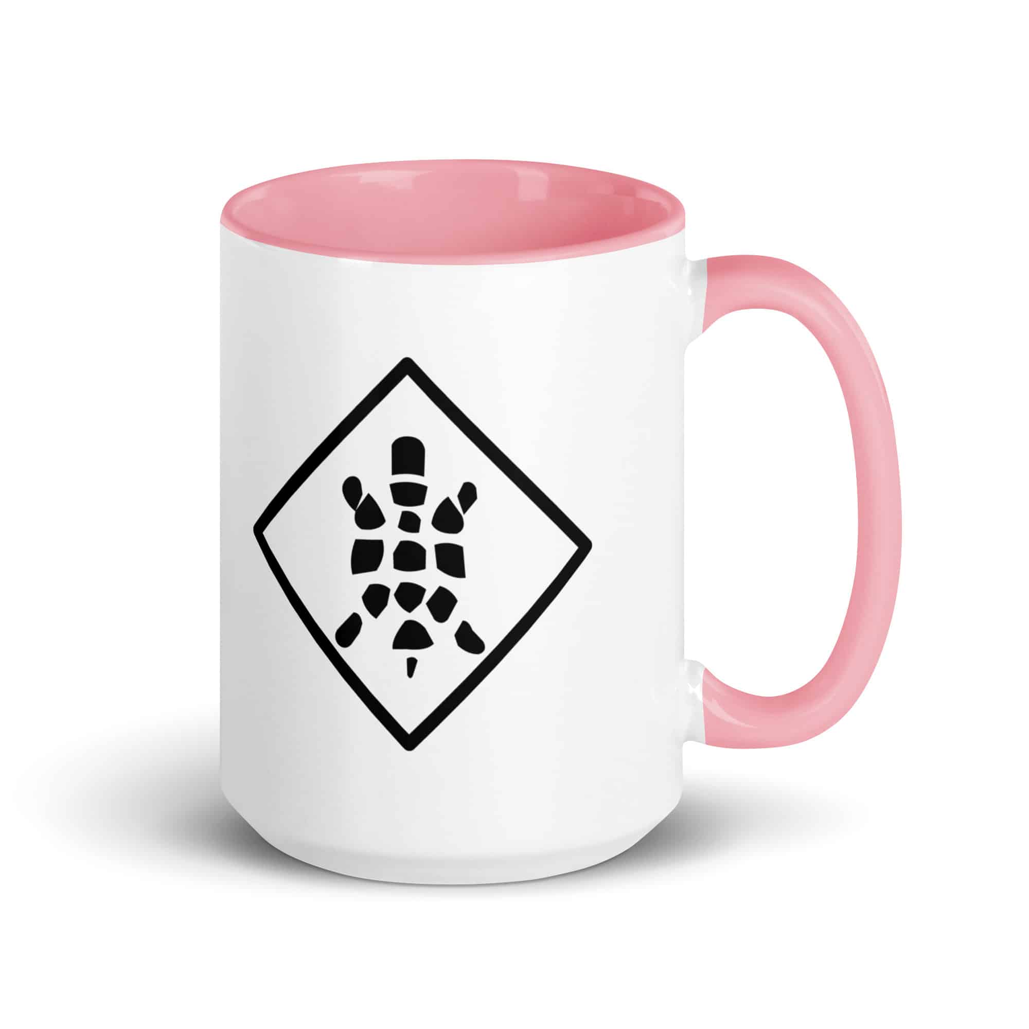 Black Sheltowee Inspired Turtle Diamond Color Inside Mug