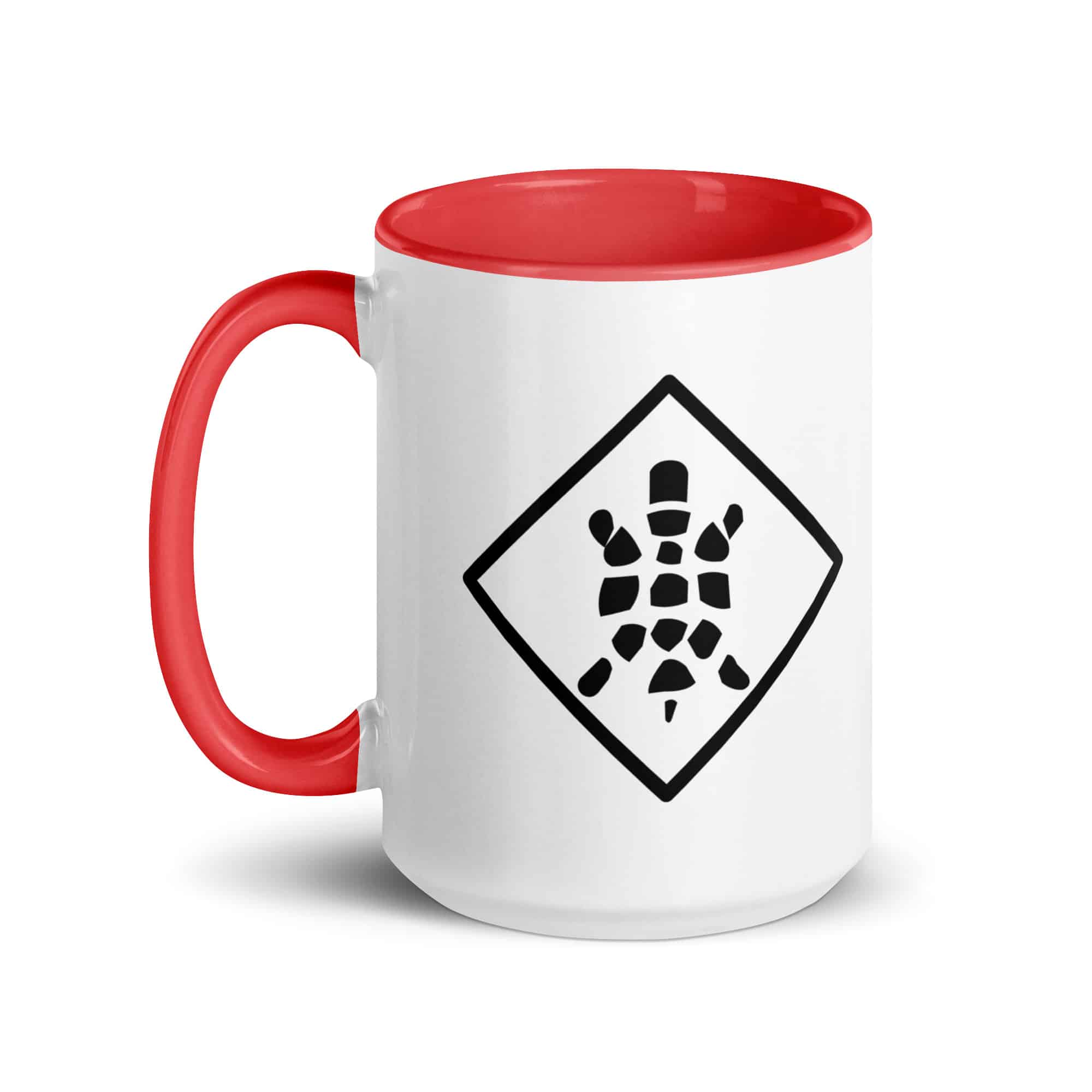 Black Sheltowee Inspired Turtle Diamond Color Inside Mug