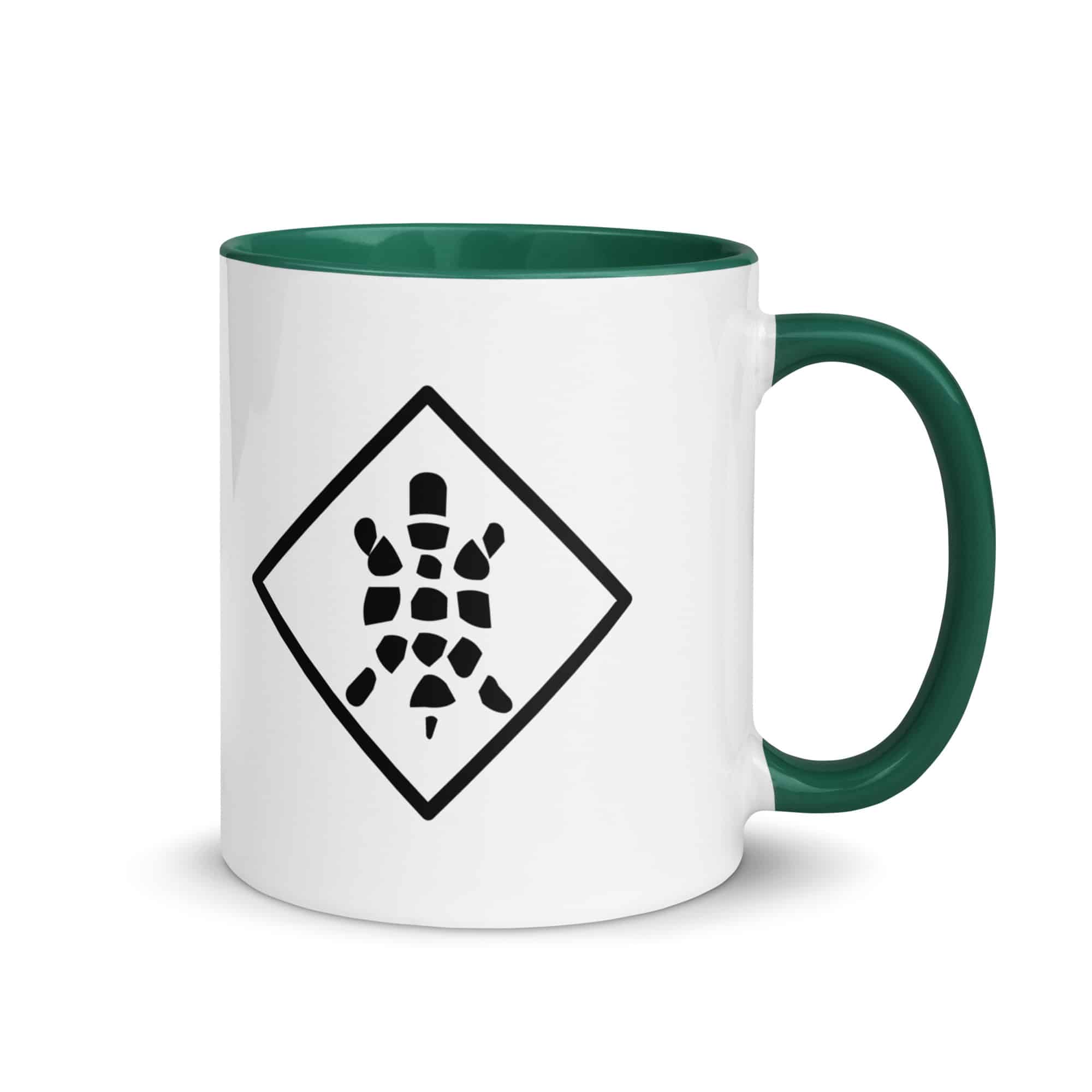 Black Sheltowee Inspired Turtle Diamond Color Inside Mug
