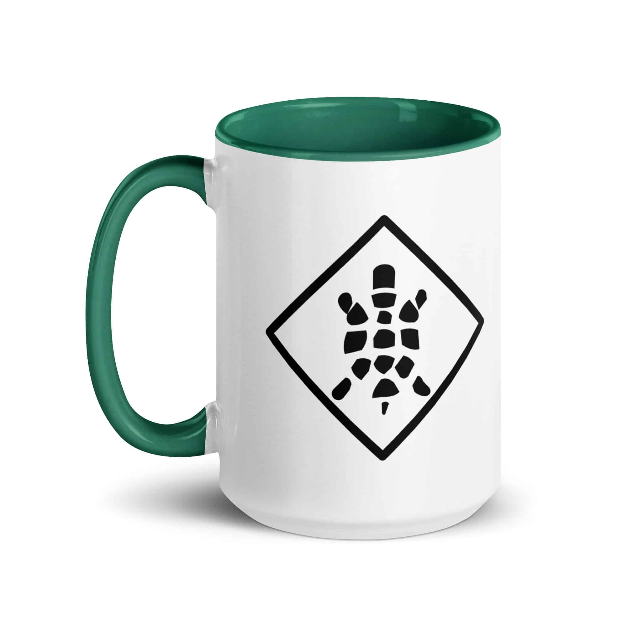 Black Sheltowee Inspired Turtle Diamond Color Inside Mug