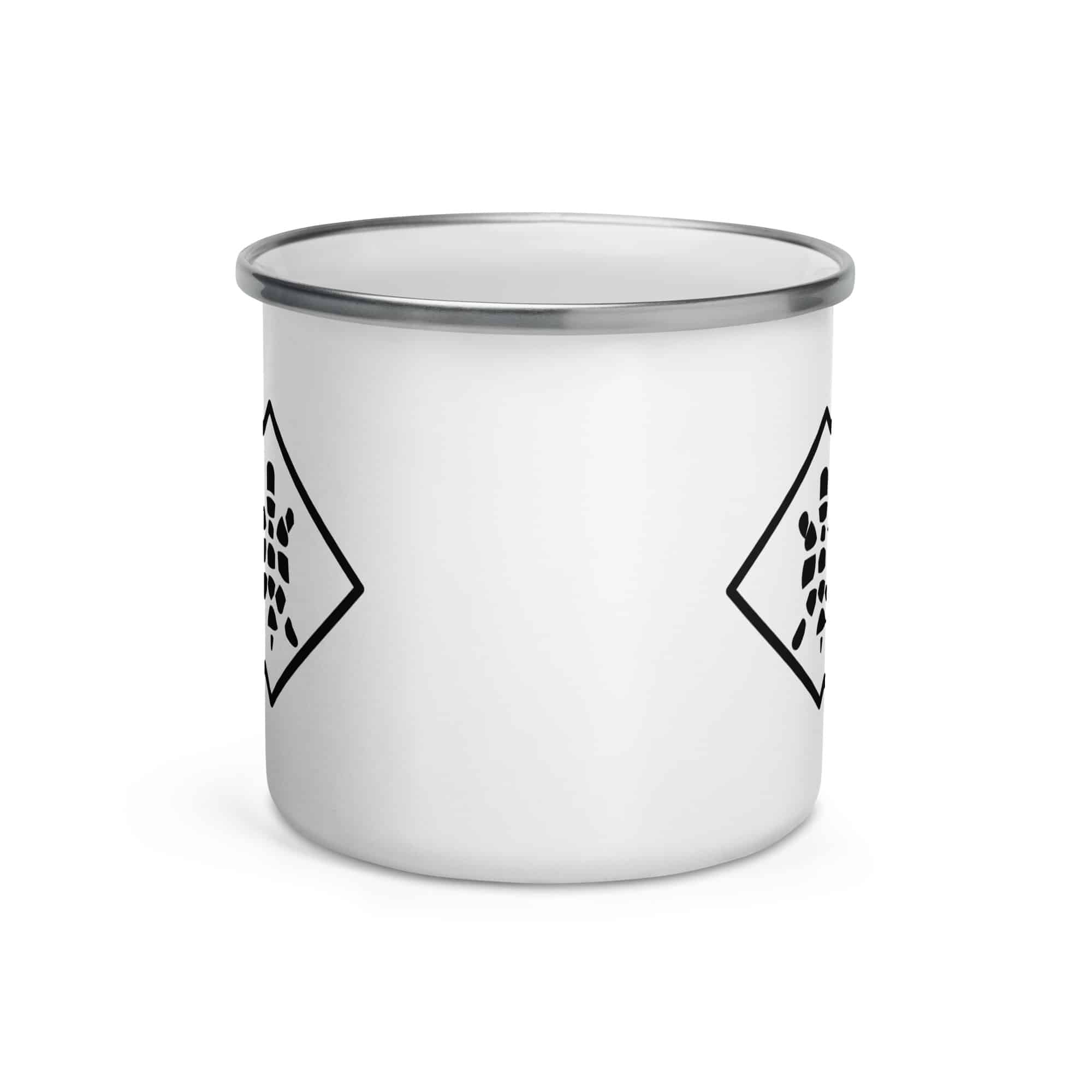 Sheltowee Trace Black Turtle Diamond Enamel Camp Mug