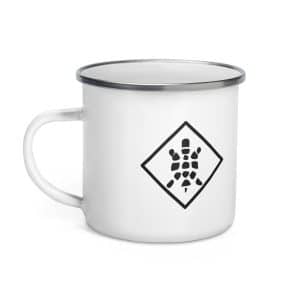 Turtle Diamond Black Enamel Camp Mug - 12 oz - Left