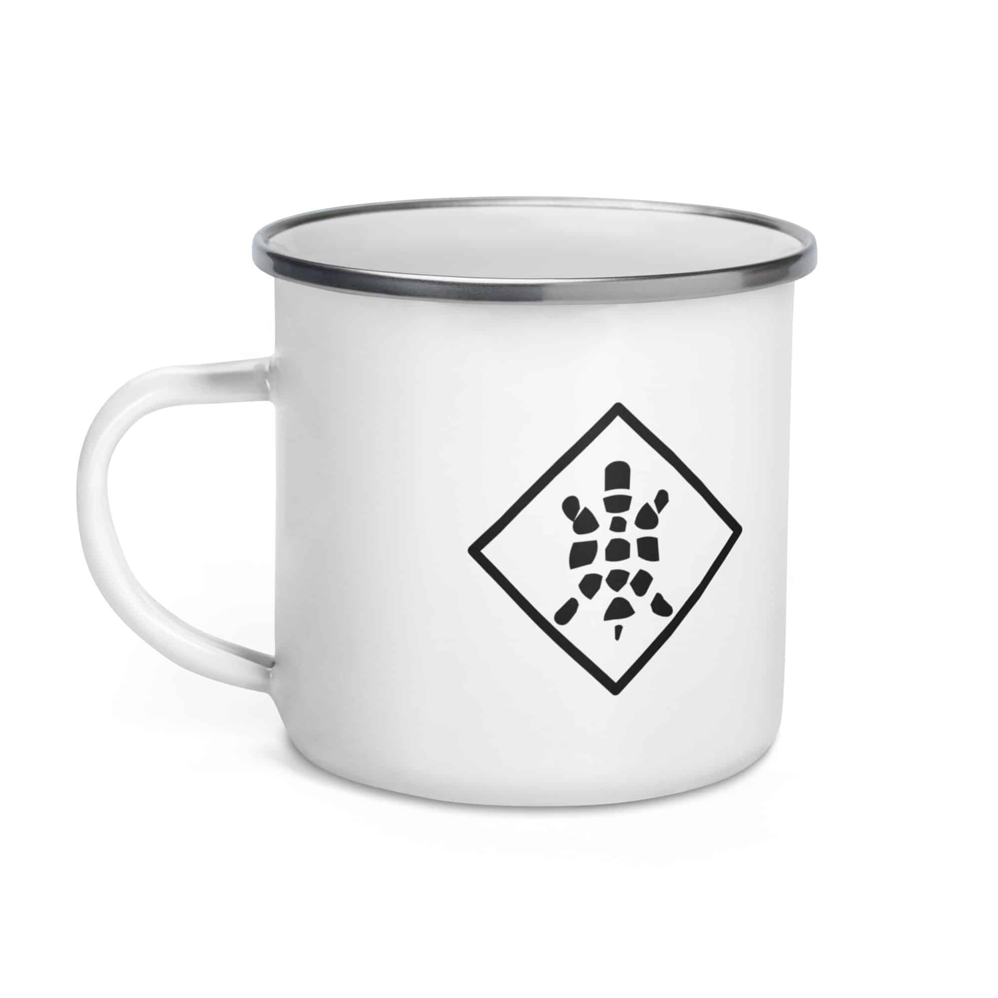 Sheltowee Trace Black Turtle Diamond Enamel Camp Mug