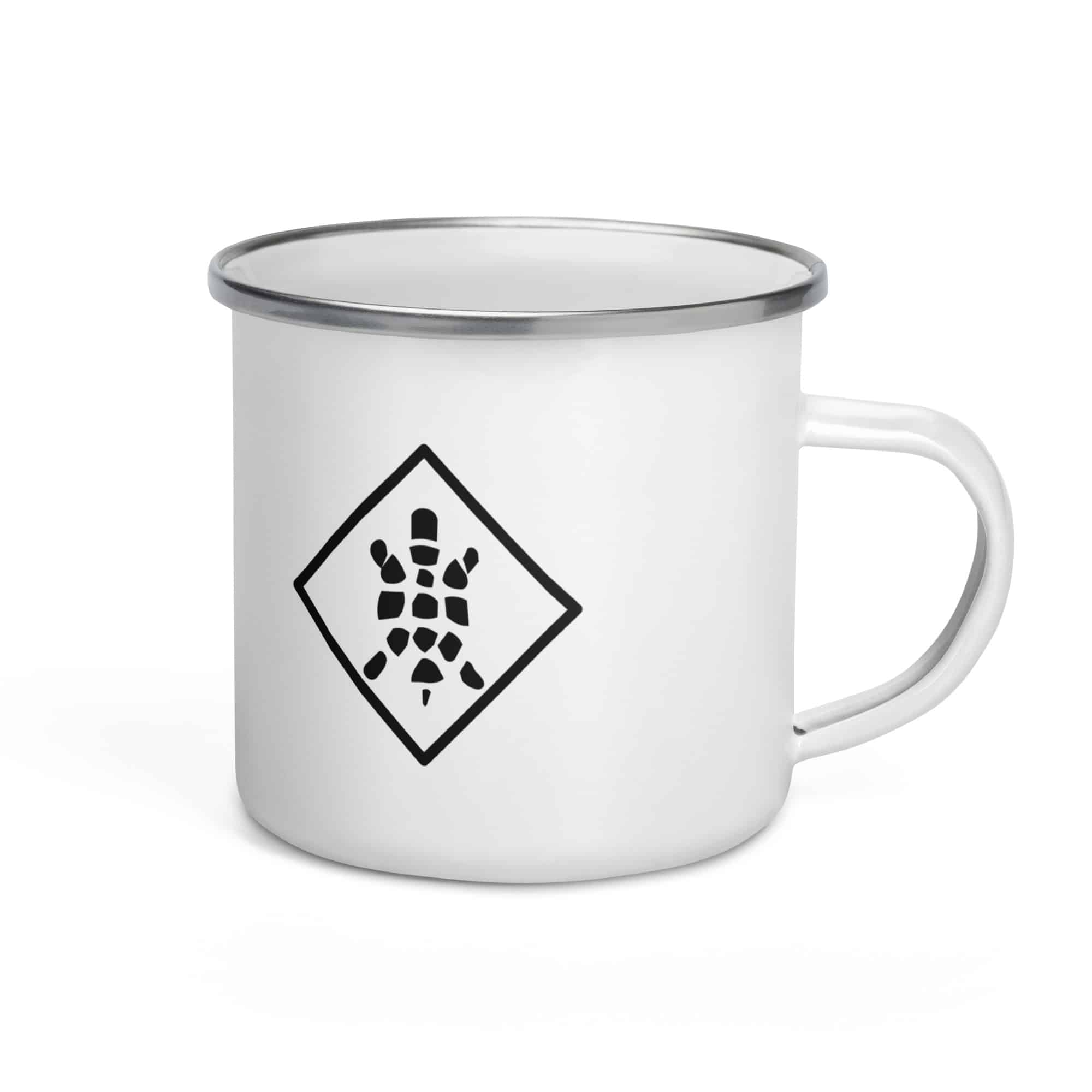 Sheltowee Trace Black Turtle Diamond Enamel Camp Mug