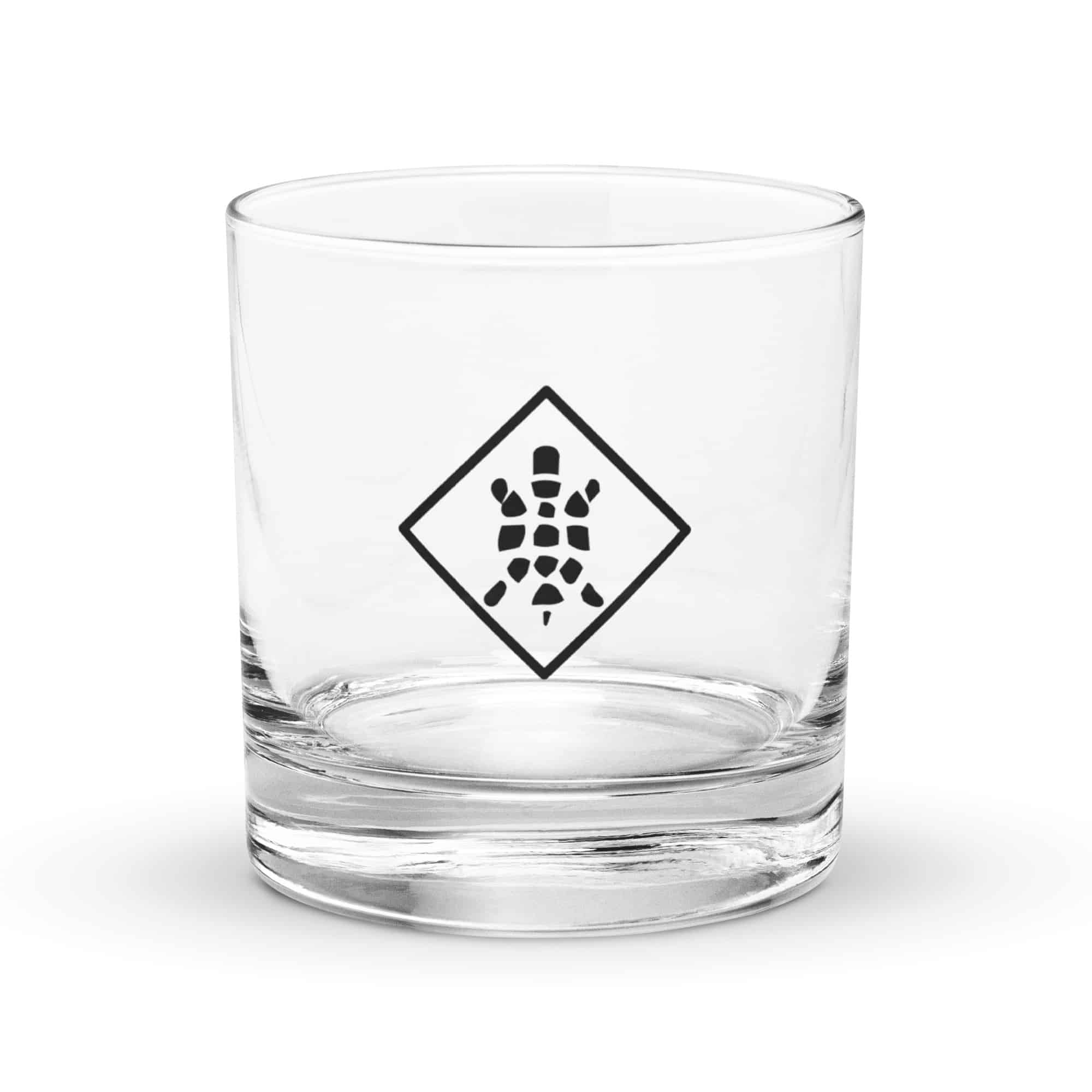 Black Sheltowee Inspired Turtle Diamond Rocks Glass
