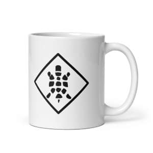 Turtle Diamond Black White Ceramic Coffee Mug - 11 oz - Main