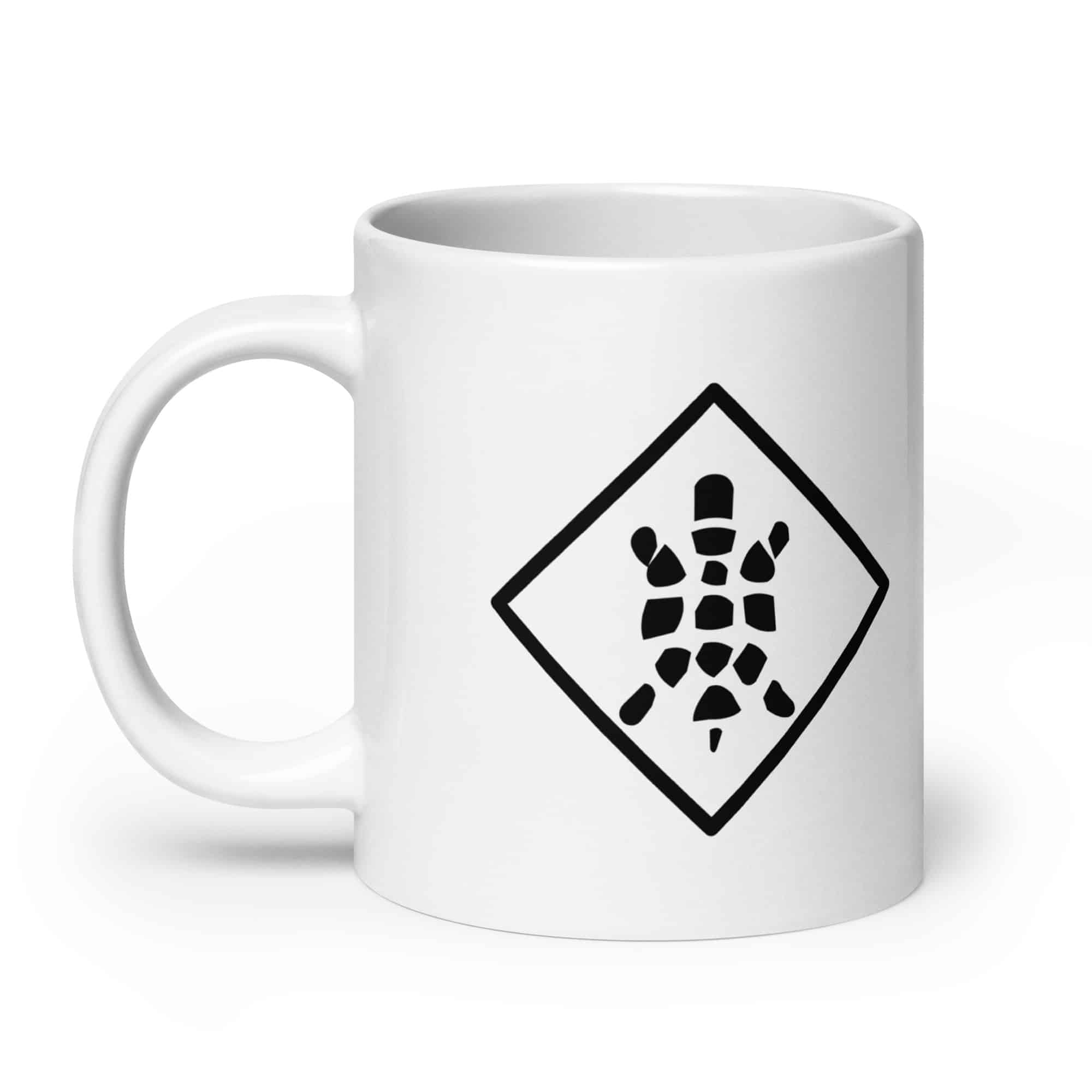 Sheltowee Trace Black Turtle Diamond White Ceramic Coffee Mug