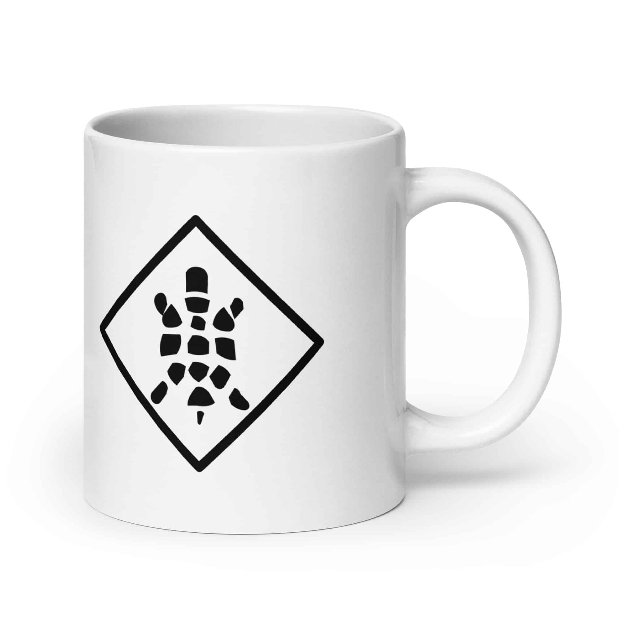 Sheltowee Trace Black Turtle Diamond White Ceramic Coffee Mug