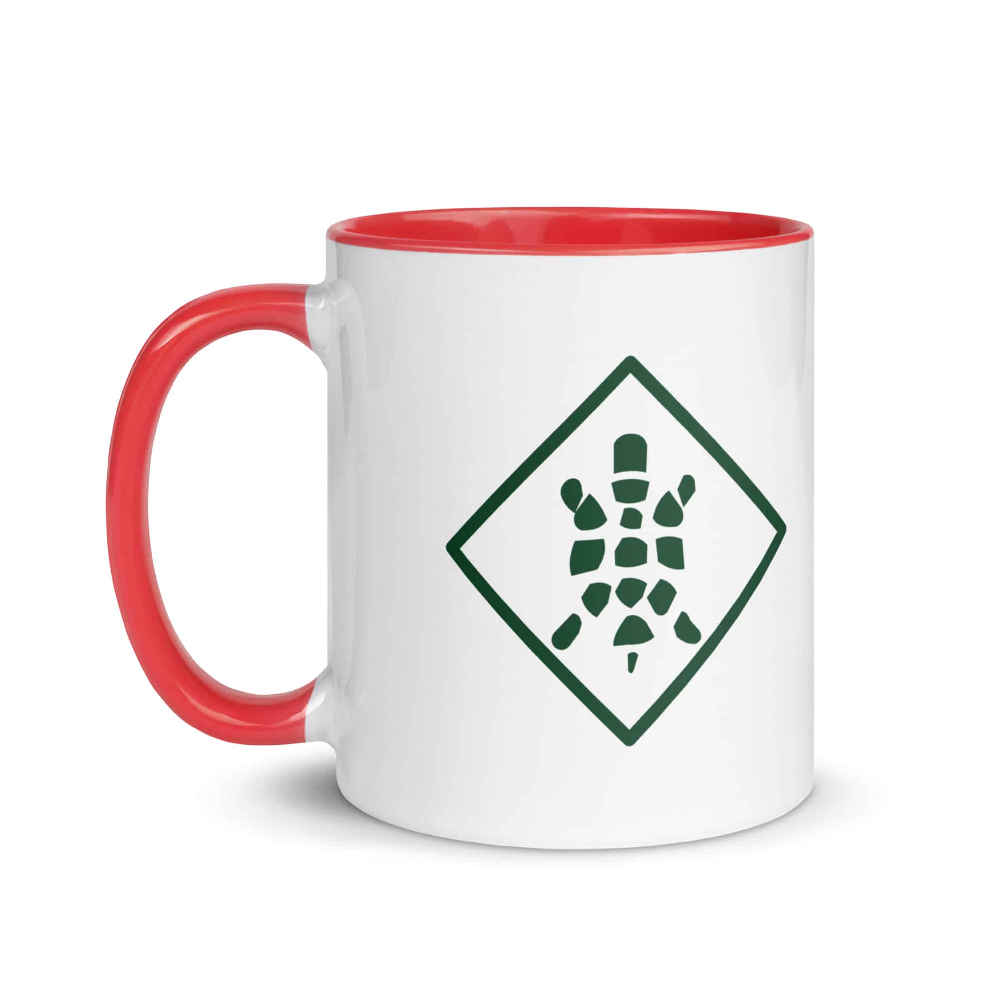 Forest Green Sheltowee Inspired Turtle Diamond Color Inside Mug