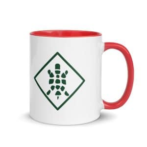 Turtle Diamond Forest Green Color Inside Coffee Mug - 11 oz - Main