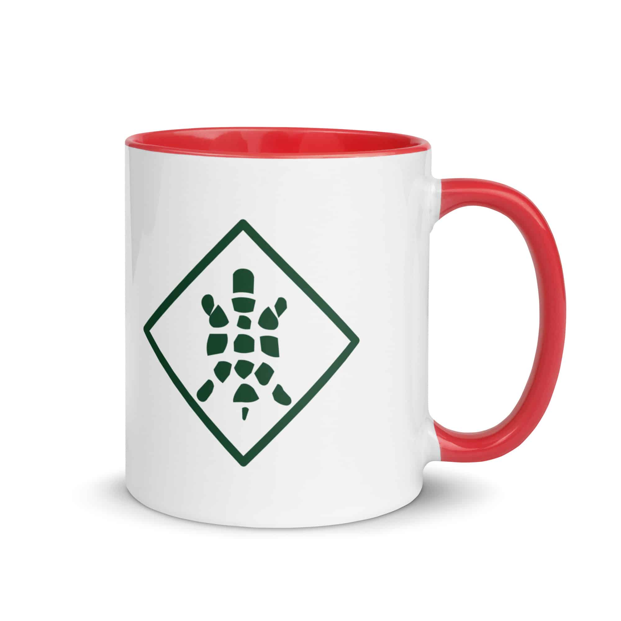 Forest Green Sheltowee Inspired Turtle Diamond Color Inside Mug
