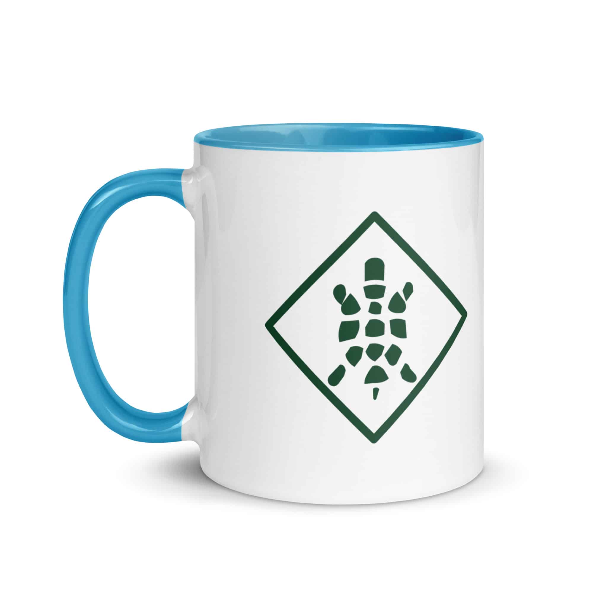 Forest Green Sheltowee Inspired Turtle Diamond Color Inside Mug
