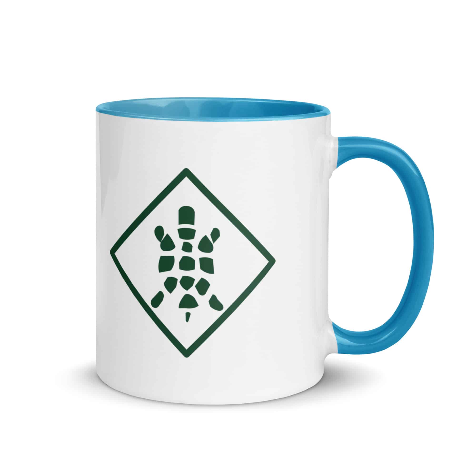 Forest Green Sheltowee Inspired Turtle Diamond Color Inside Mug