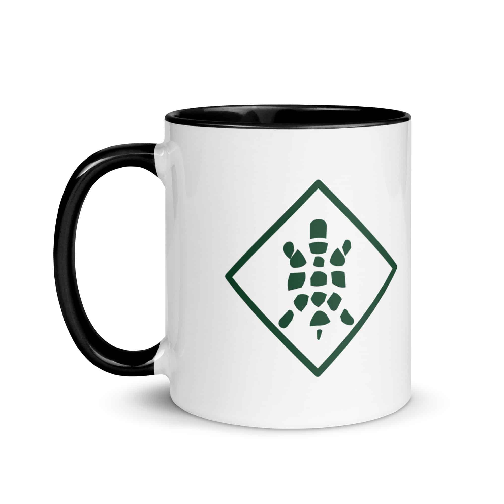 Forest Green Sheltowee Inspired Turtle Diamond Color Inside Mug