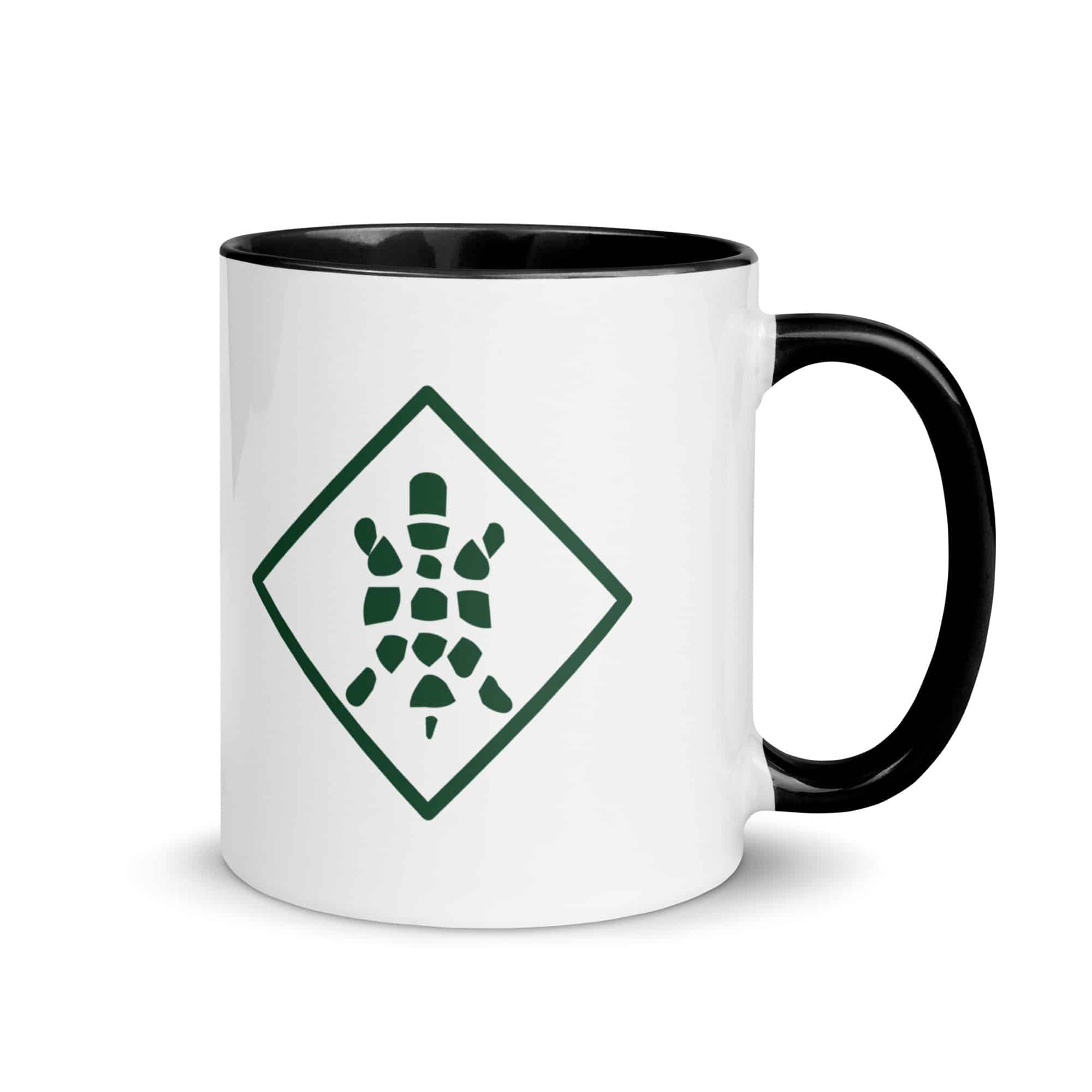 Forest Green Sheltowee Inspired Turtle Diamond Color Inside Mug