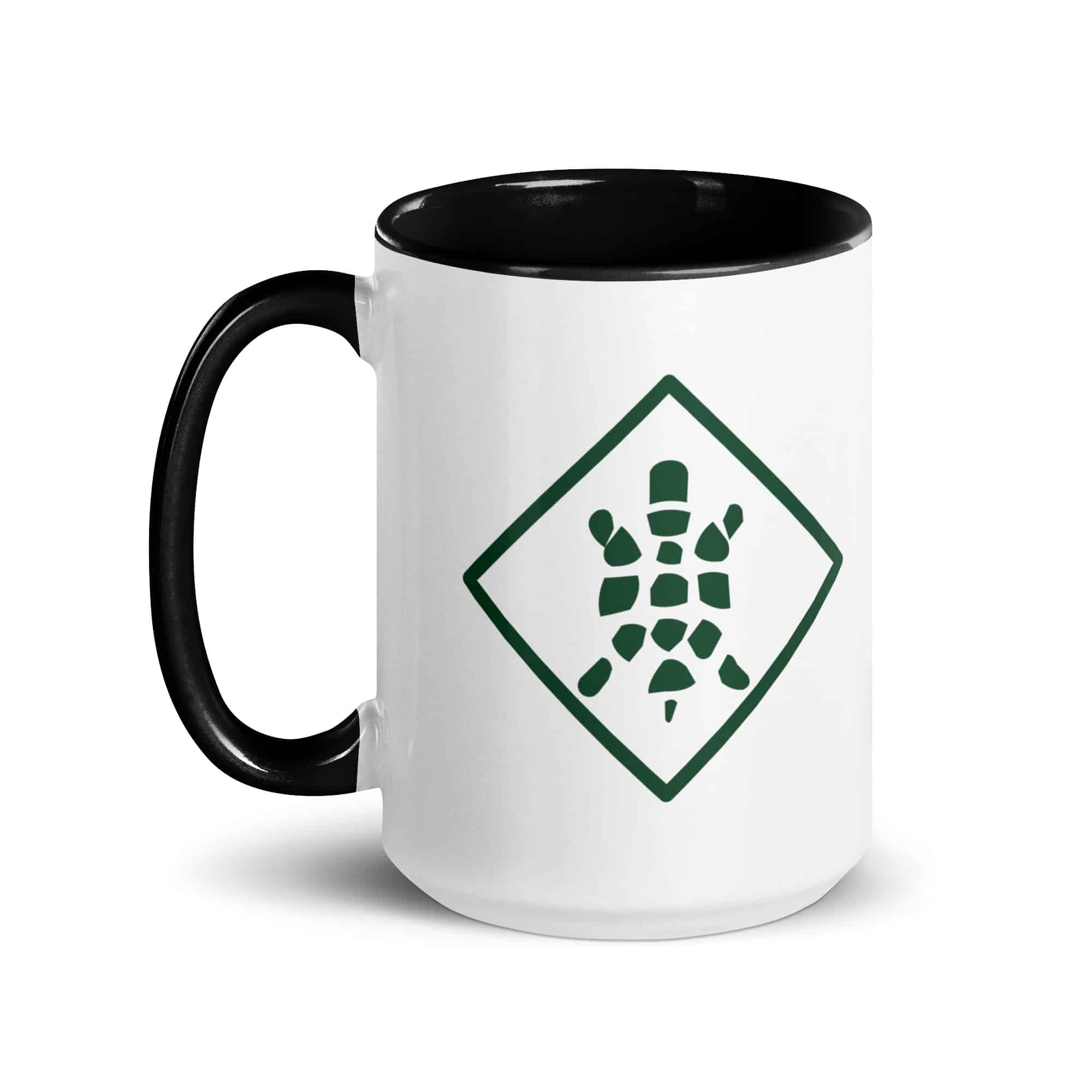 Forest Green Sheltowee Inspired Turtle Diamond Color Inside Mug