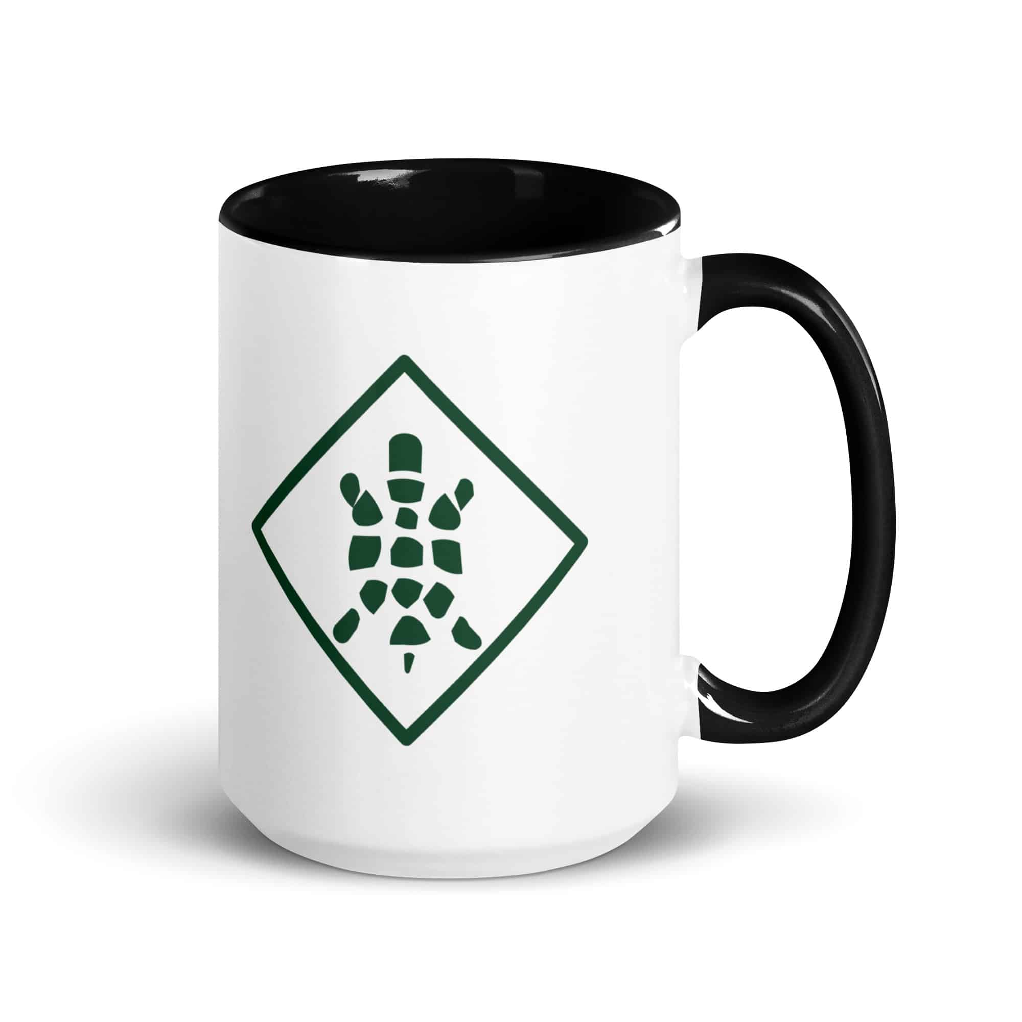 Forest Green Sheltowee Inspired Turtle Diamond Color Inside Mug