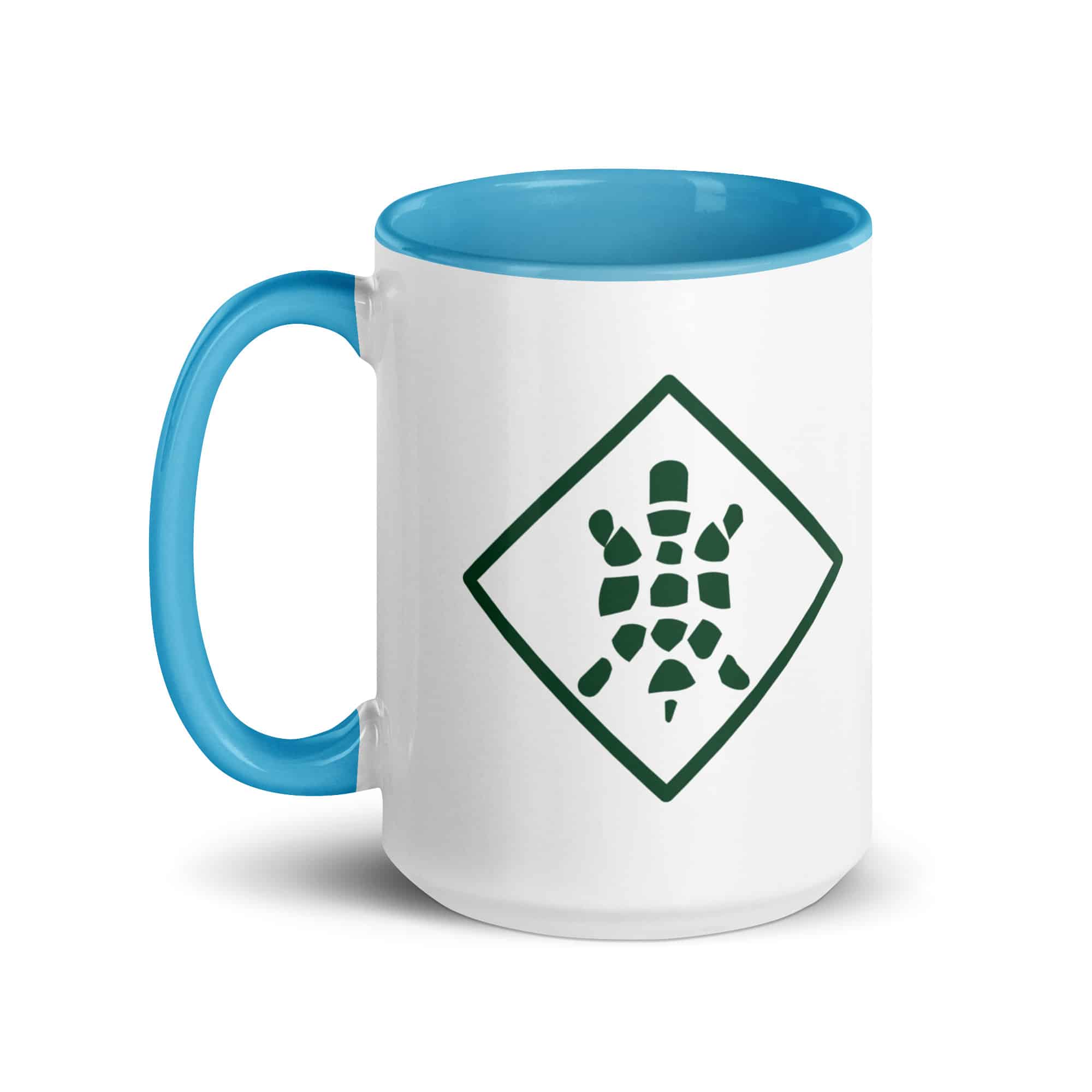 Forest Green Sheltowee Inspired Turtle Diamond Color Inside Mug