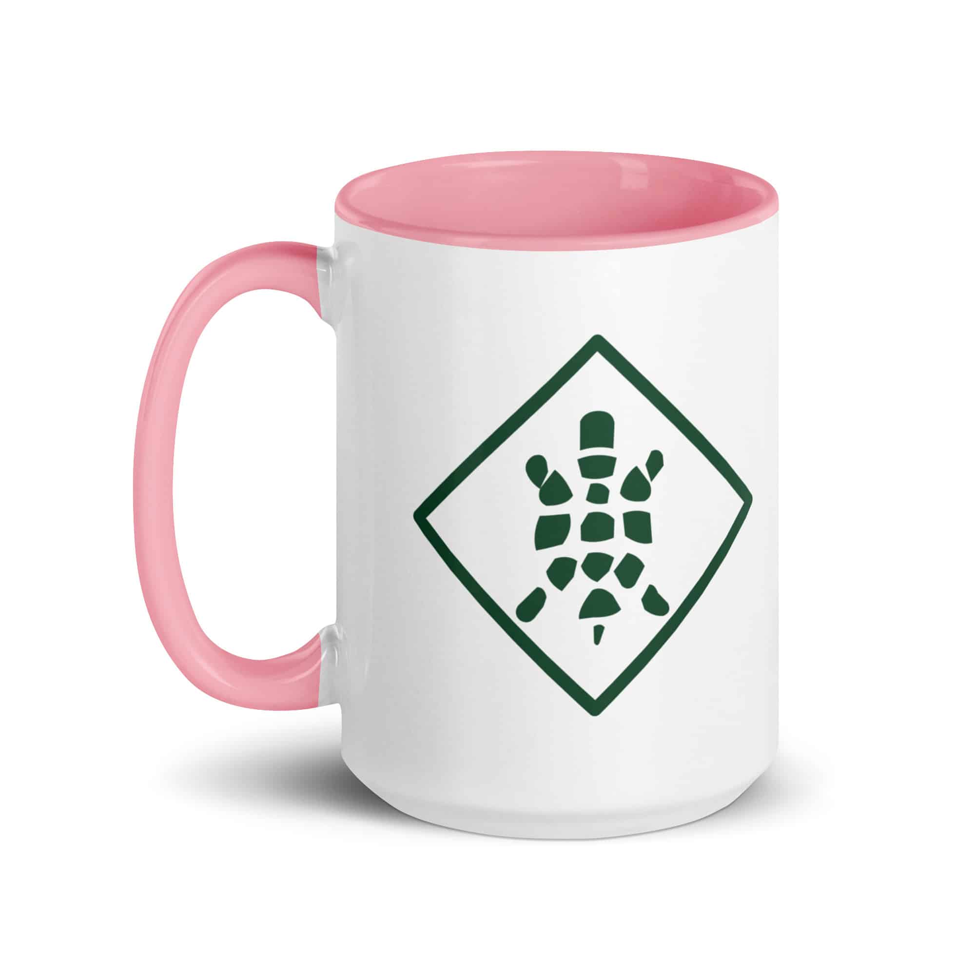 Forest Green Sheltowee Inspired Turtle Diamond Color Inside Mug