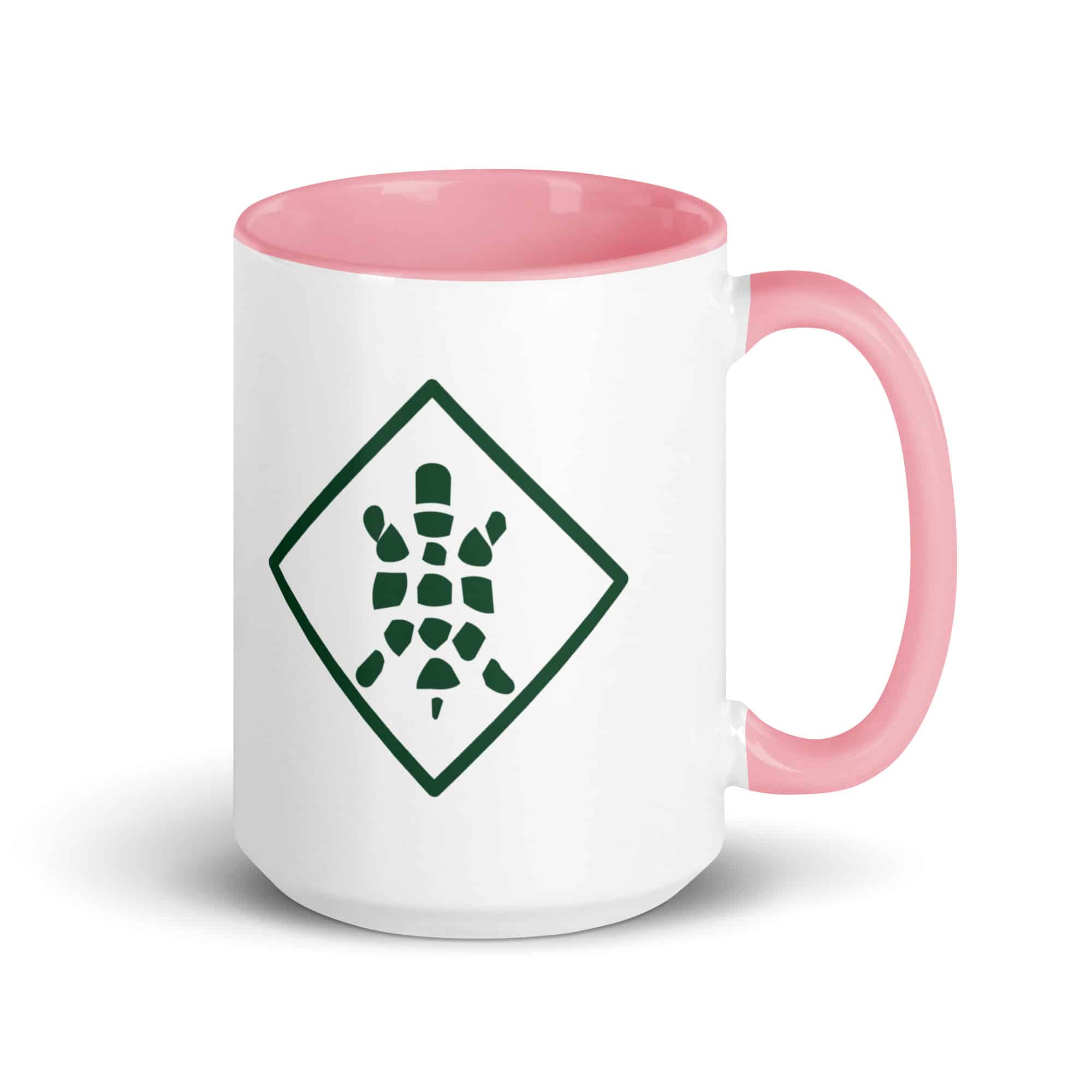 Forest Green Sheltowee Inspired Turtle Diamond Color Inside Mug