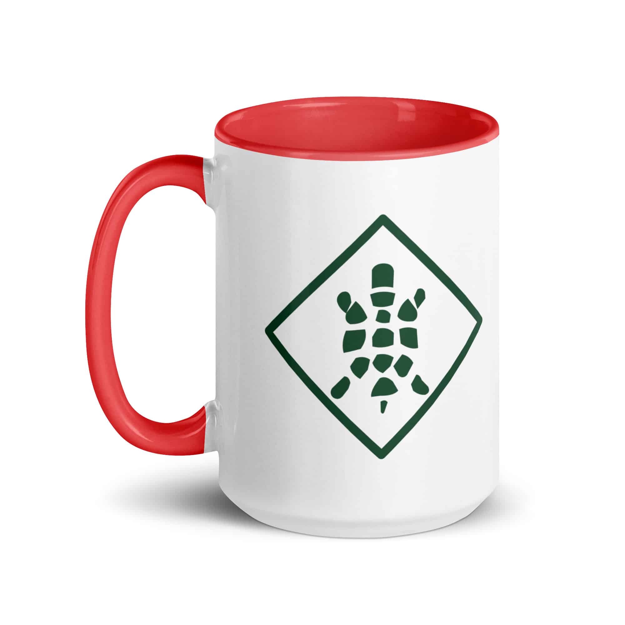 Forest Green Sheltowee Inspired Turtle Diamond Color Inside Mug