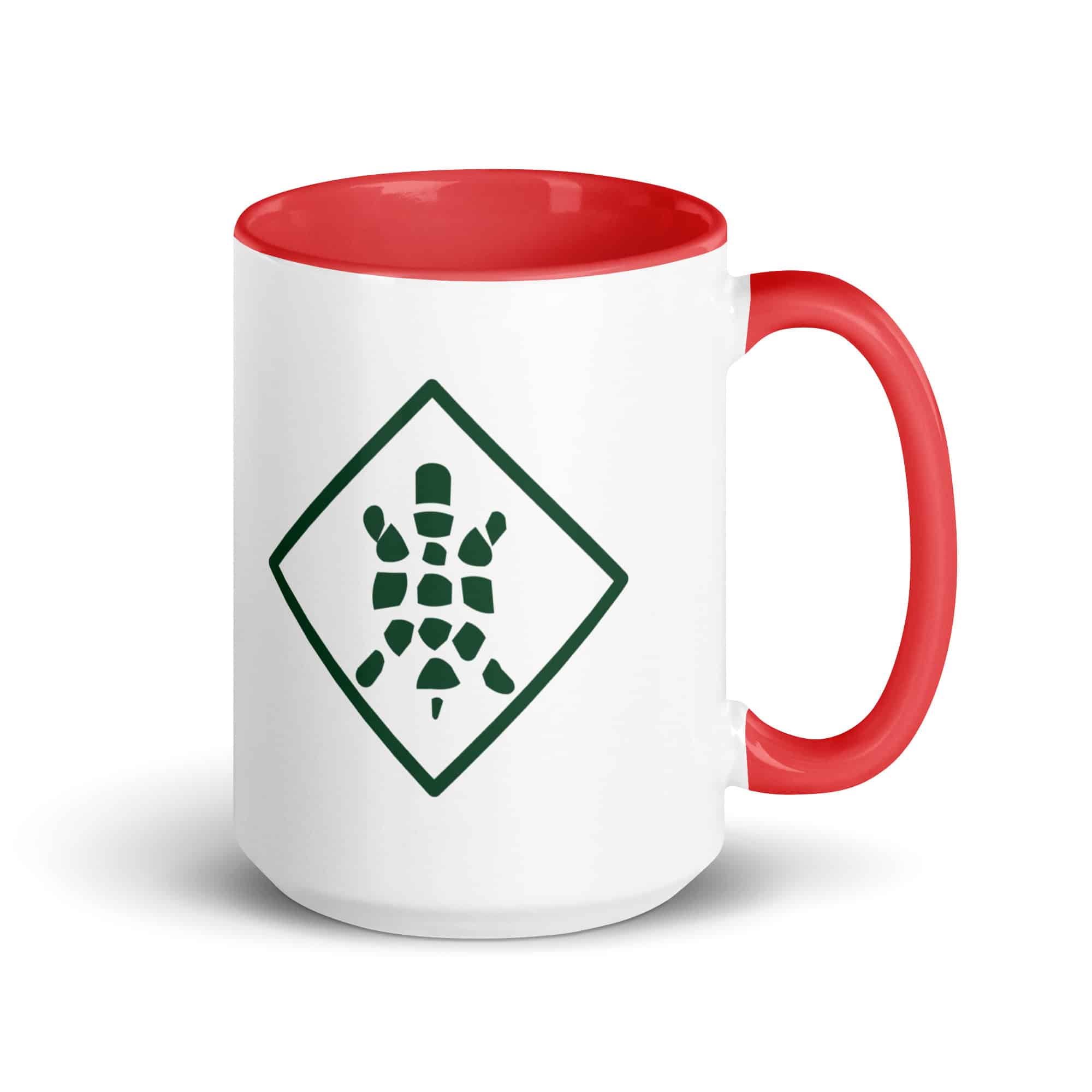 Forest Green Sheltowee Inspired Turtle Diamond Color Inside Mug