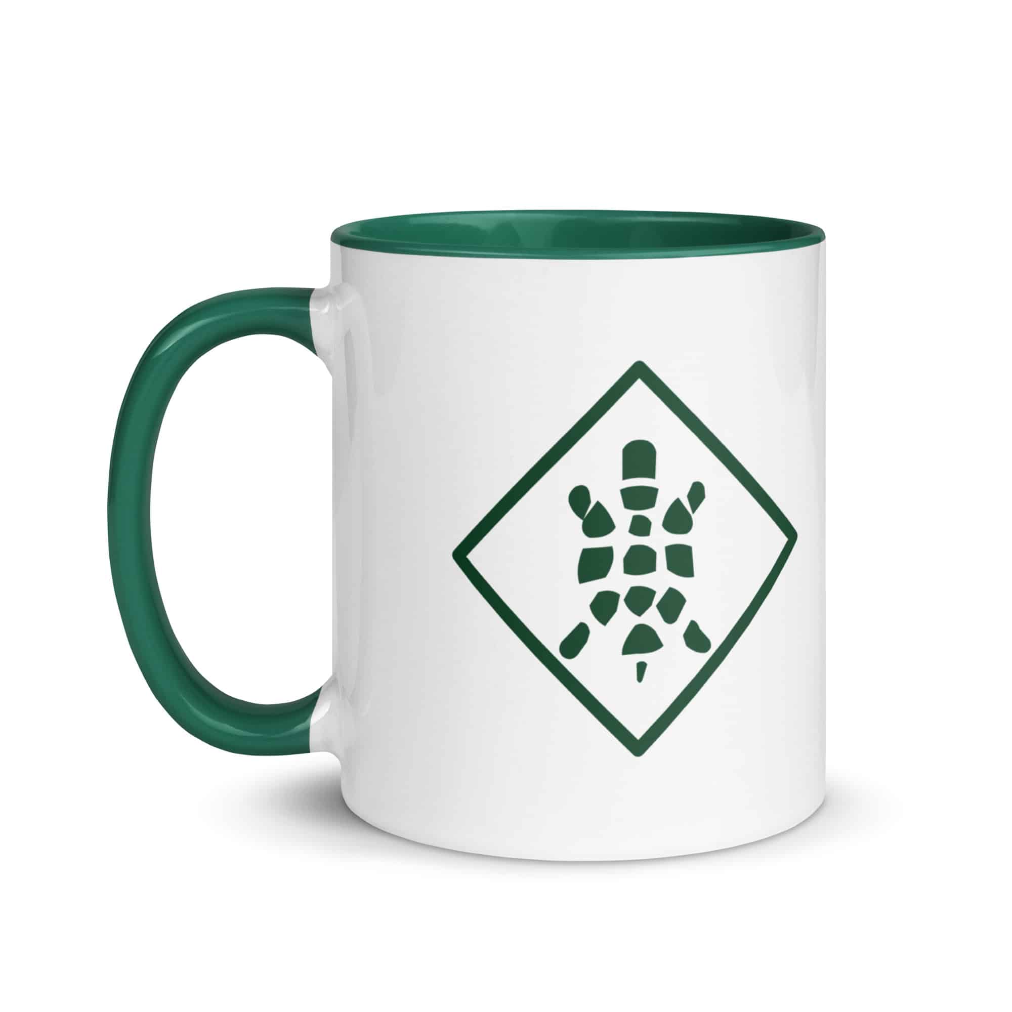 Forest Green Sheltowee Inspired Turtle Diamond Color Inside Mug