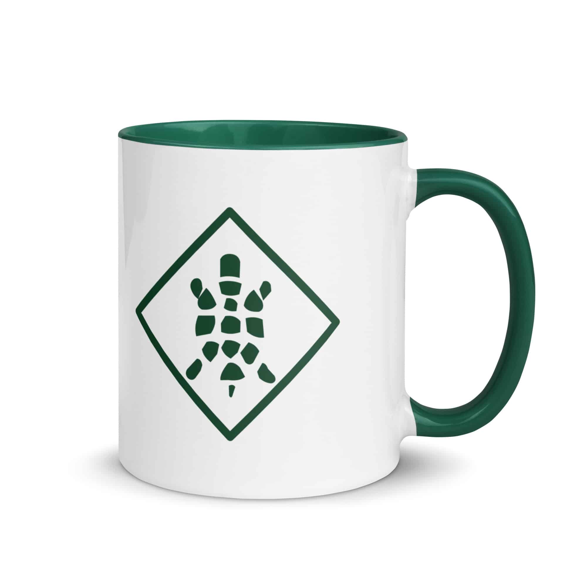 Forest Green Sheltowee Inspired Turtle Diamond Color Inside Mug