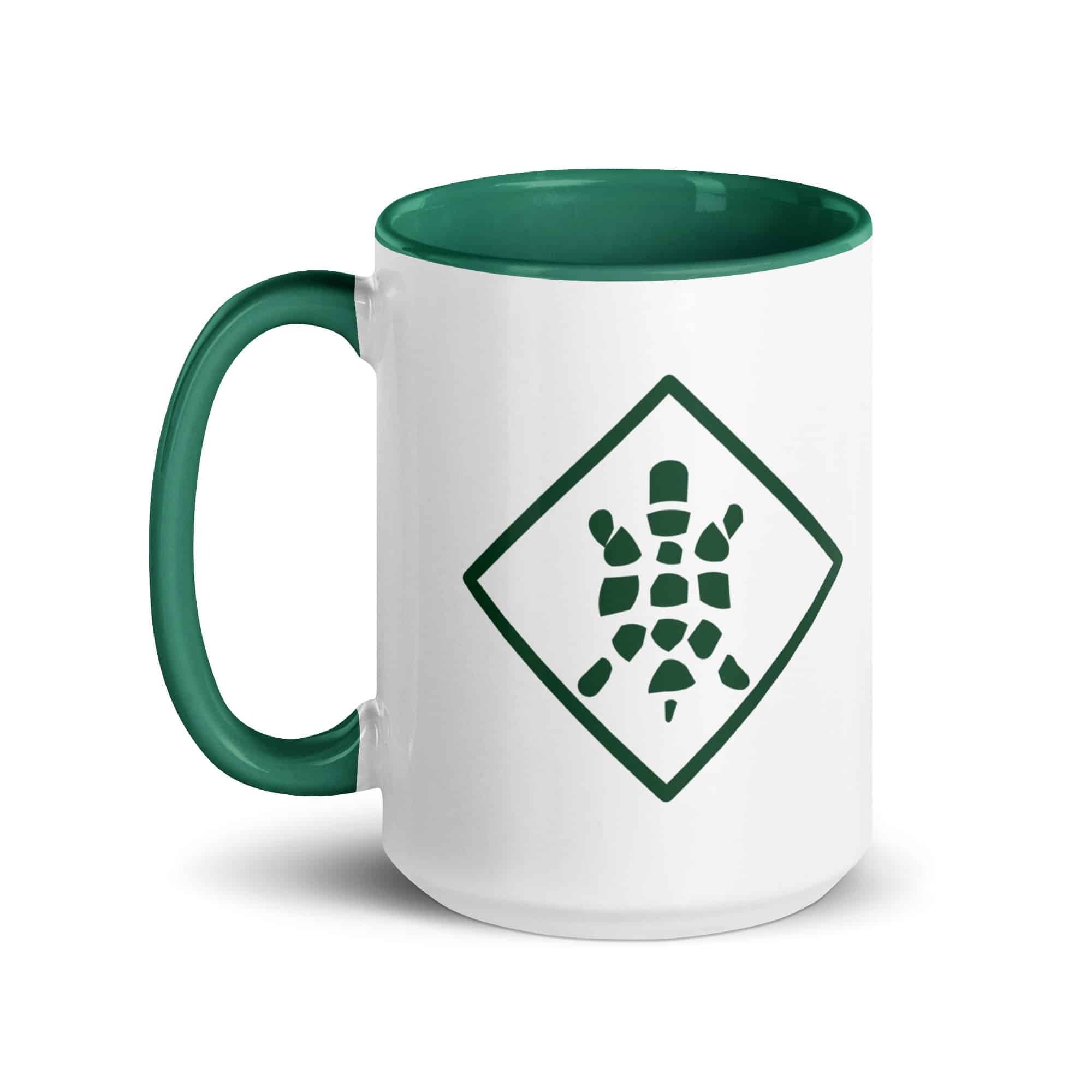 Forest Green Sheltowee Inspired Turtle Diamond Color Inside Mug