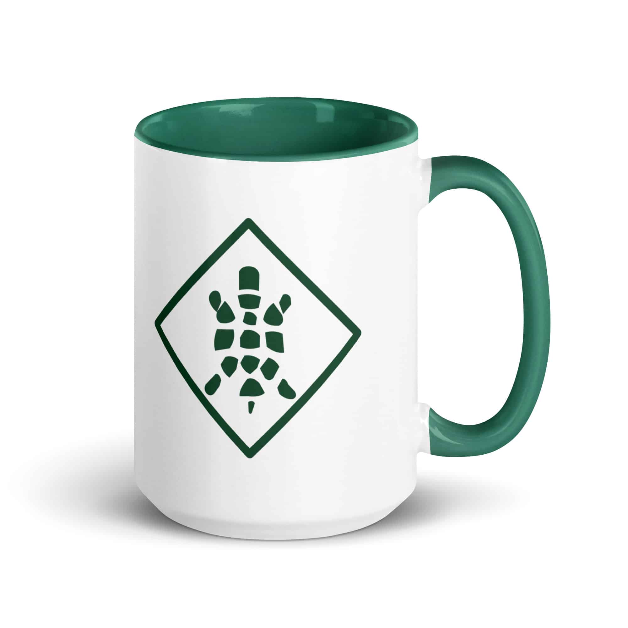 Forest Green Sheltowee Inspired Turtle Diamond Color Inside Mug