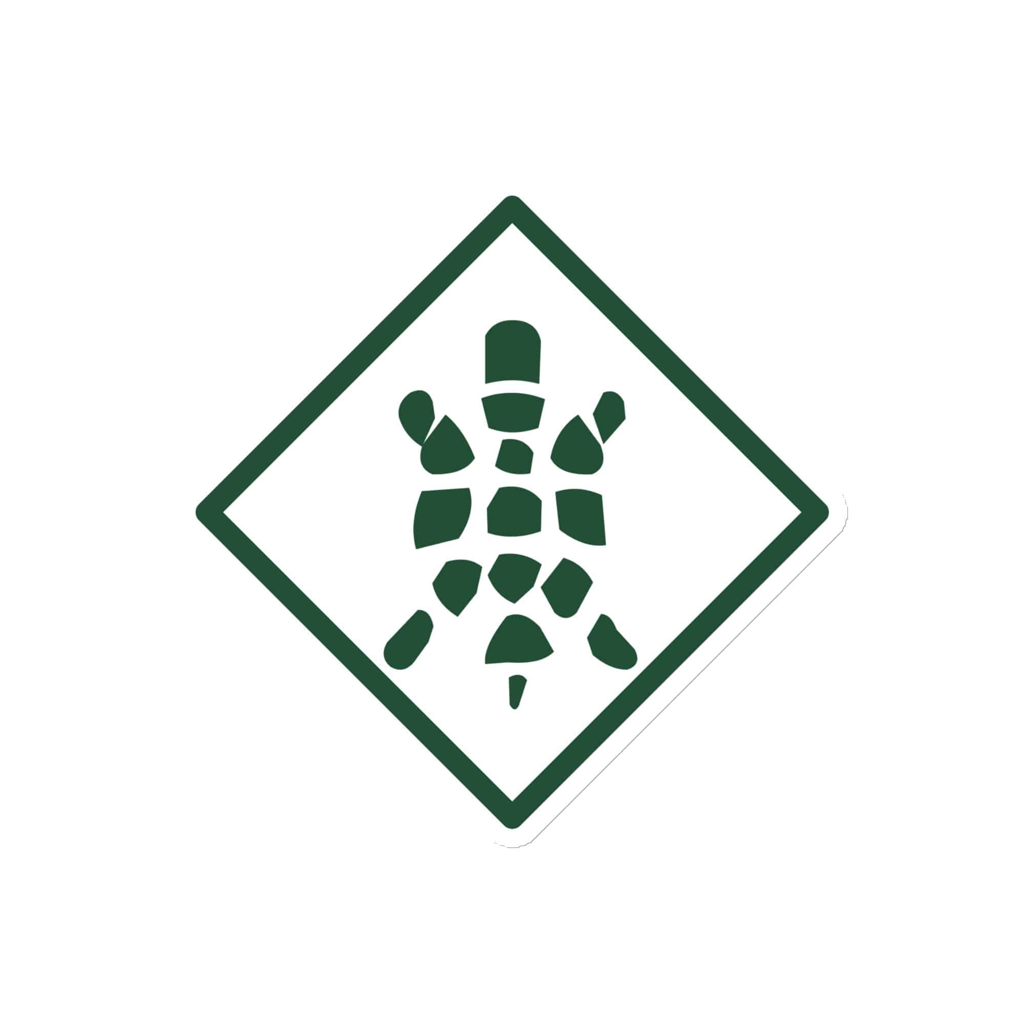 Sheltowee Trace Forest Green Turtle Diamond Die-Cut Magnet
