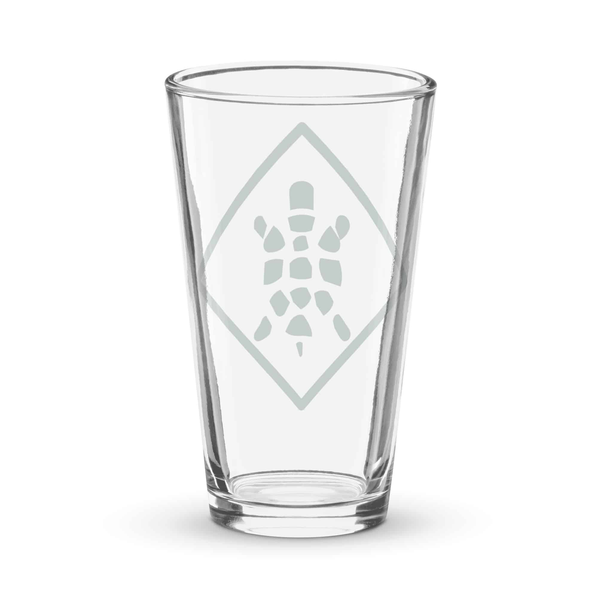 Forest Green Sheltowee Inspired Turtle Diamond Pint Glass