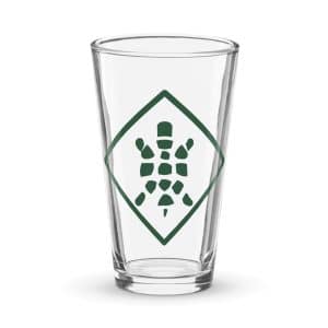 Turtle Diamond Forest Green Pint Glass - 16 oz - Main