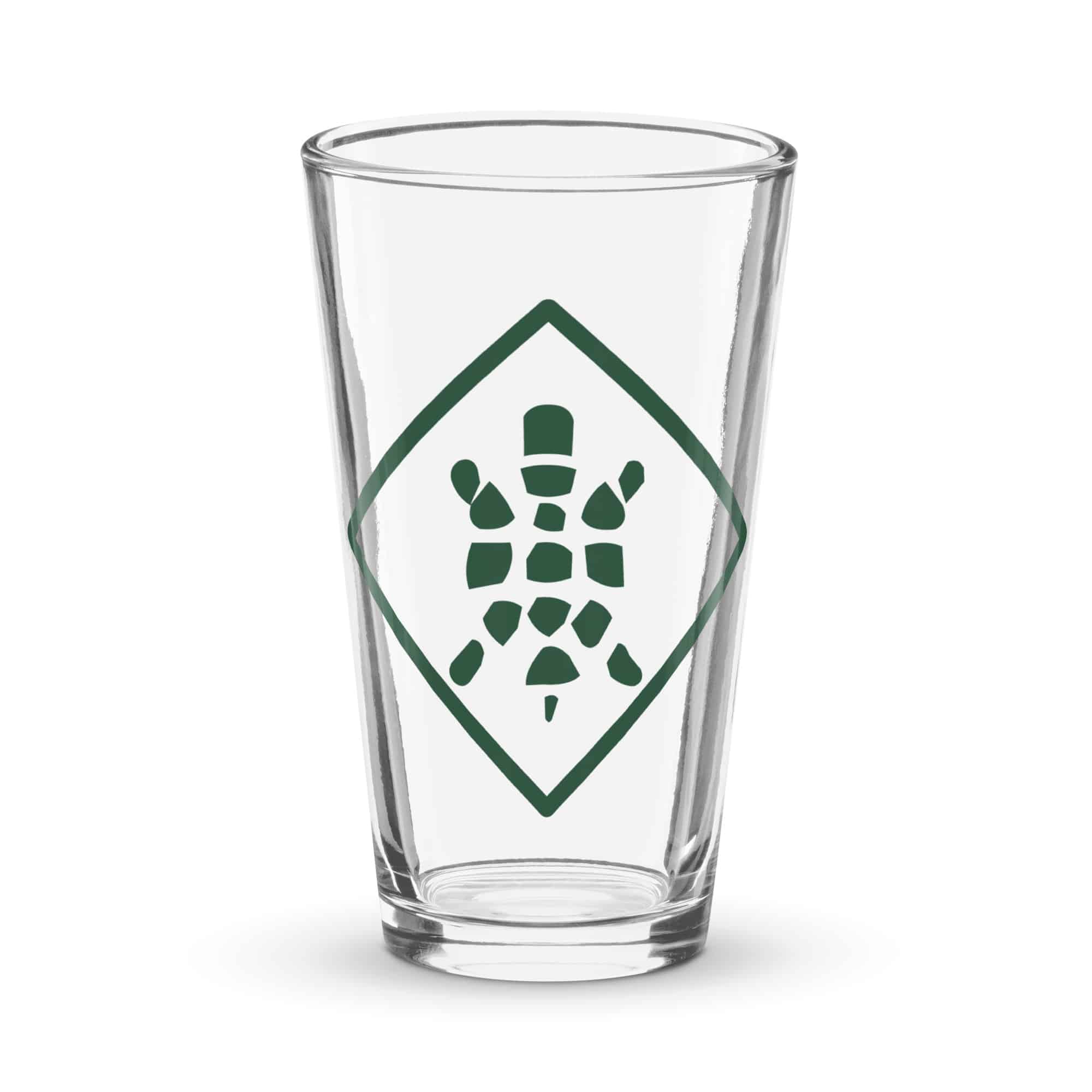 Forest Green Sheltowee Inspired Turtle Diamond Pint Glass