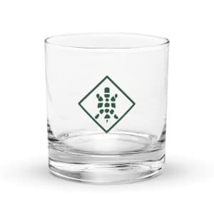 Turtle Diamond Forest Green Rocks Glass - 10.5 oz - Main