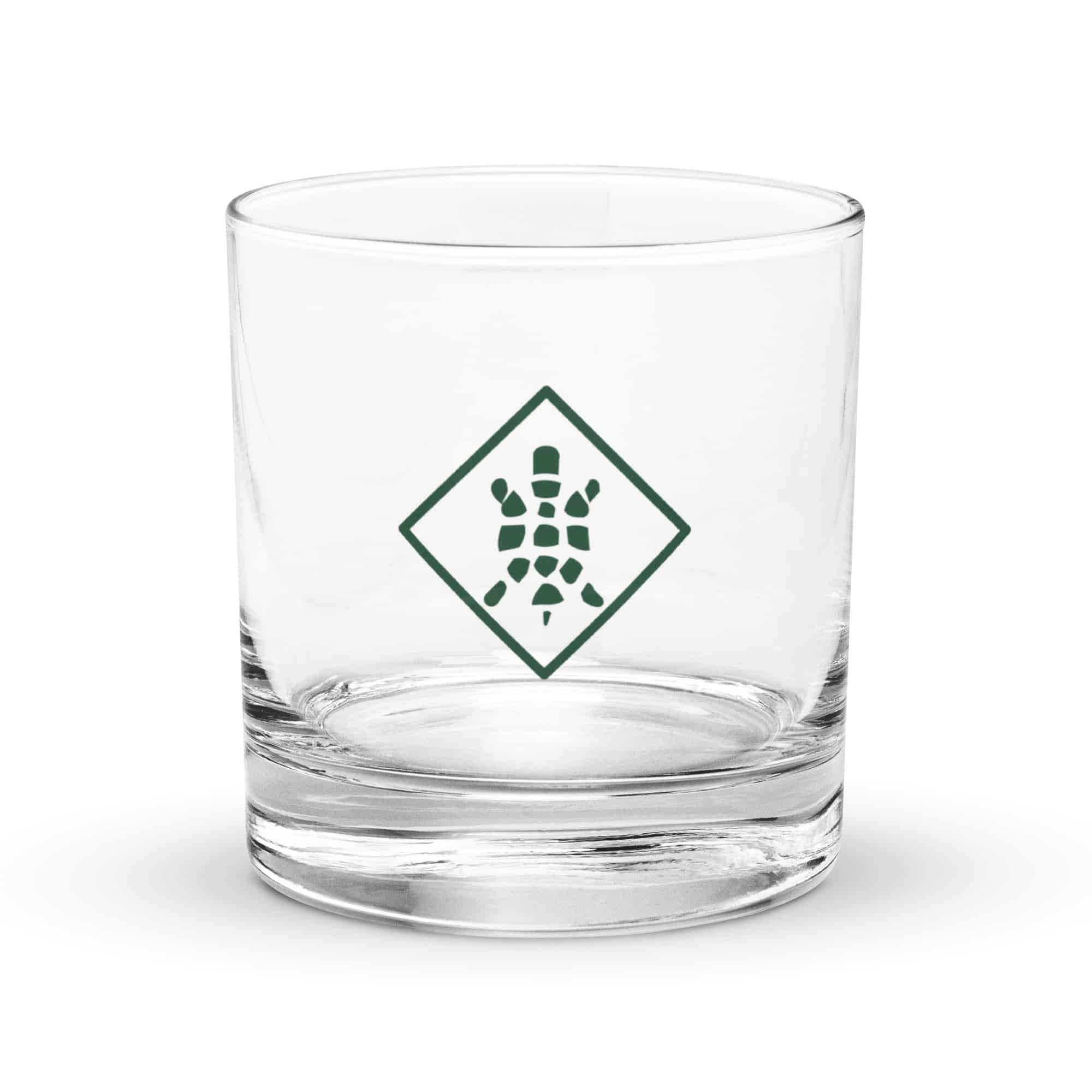Forest Green Sheltowee Inspired Turtle Diamond Rocks Glass
