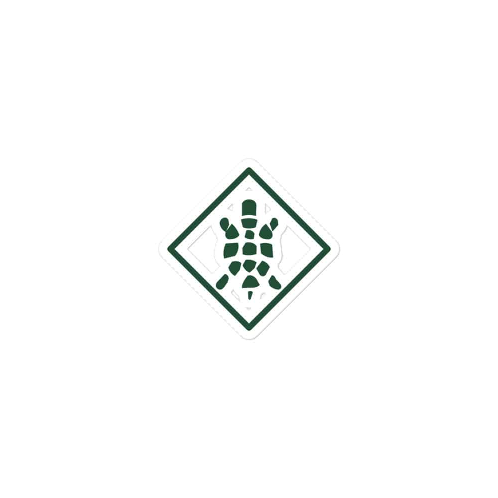 Sheltowee Trace Forest Green Turtle Diamond Vinyl Sticker