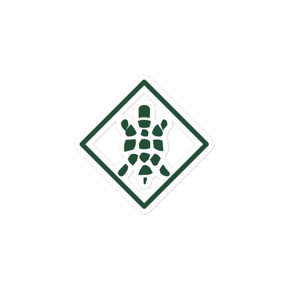 Sheltowee Trace Forest Green Turtle Diamond Vinyl Sticker