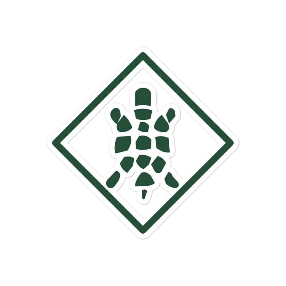 Sheltowee Trace Forest Green Turtle Diamond Vinyl Sticker