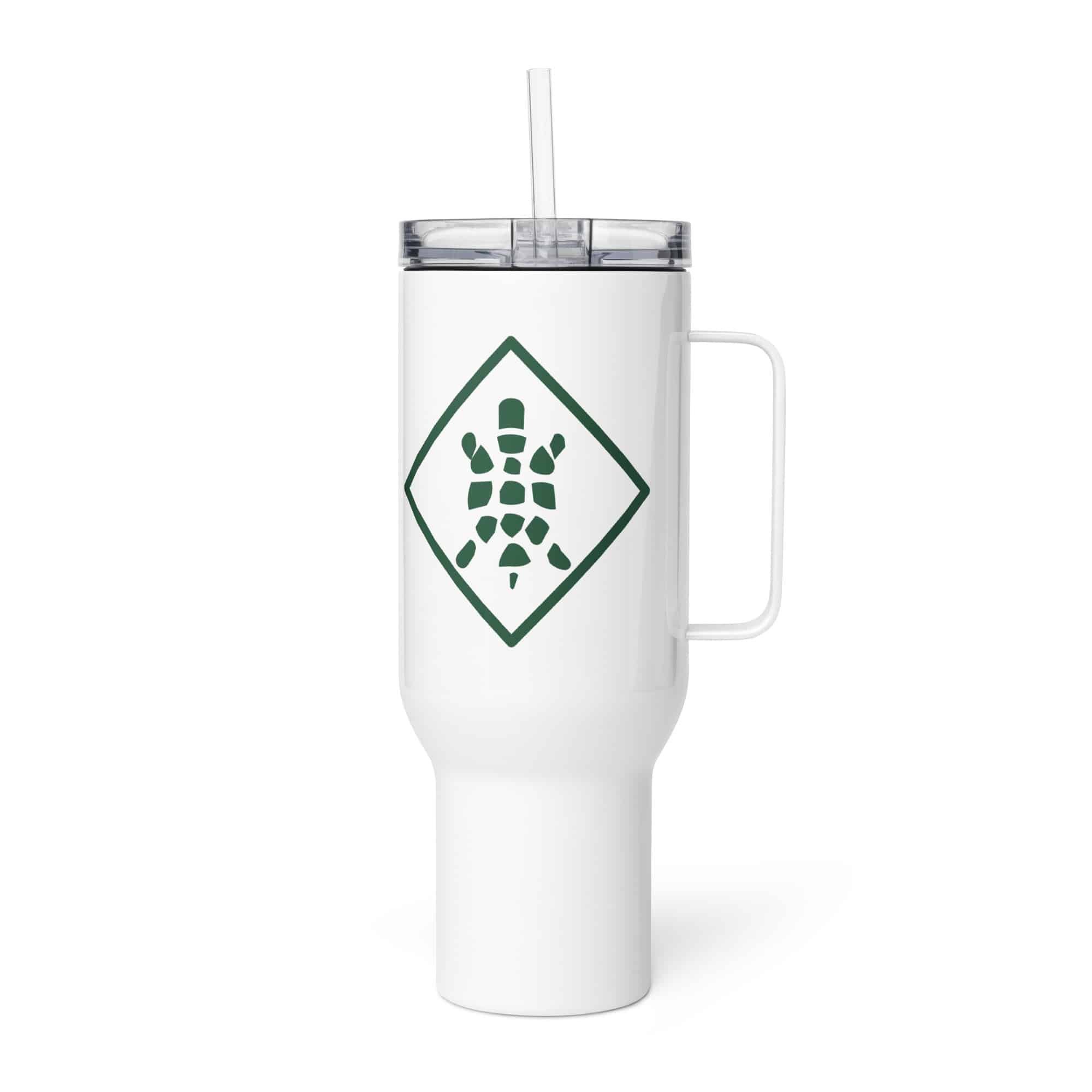 Sheltowee Trace Forest Green Turtle Diamond Travel Mug