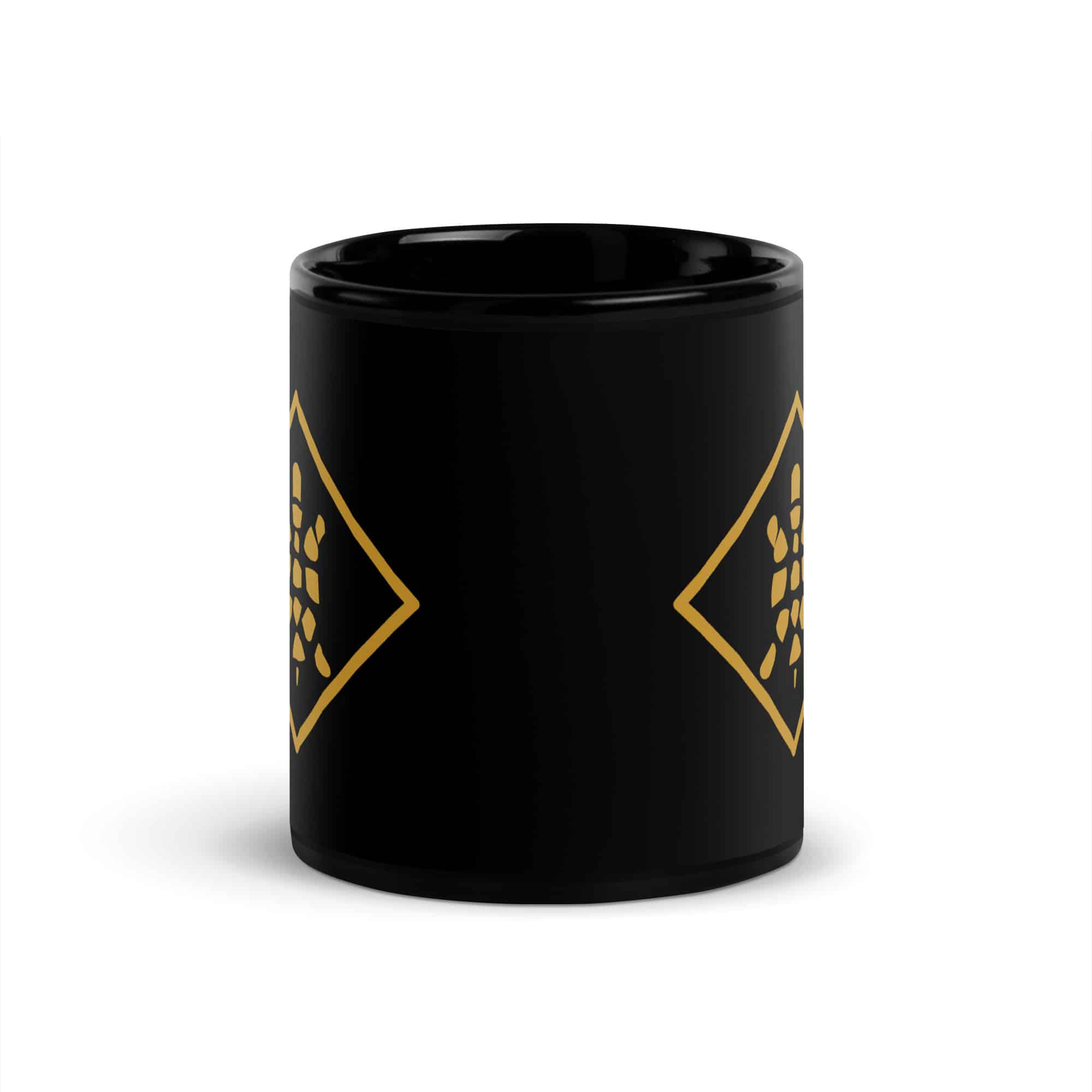 Gold Sheltowee Inspired Turtle Diamond Black Mug