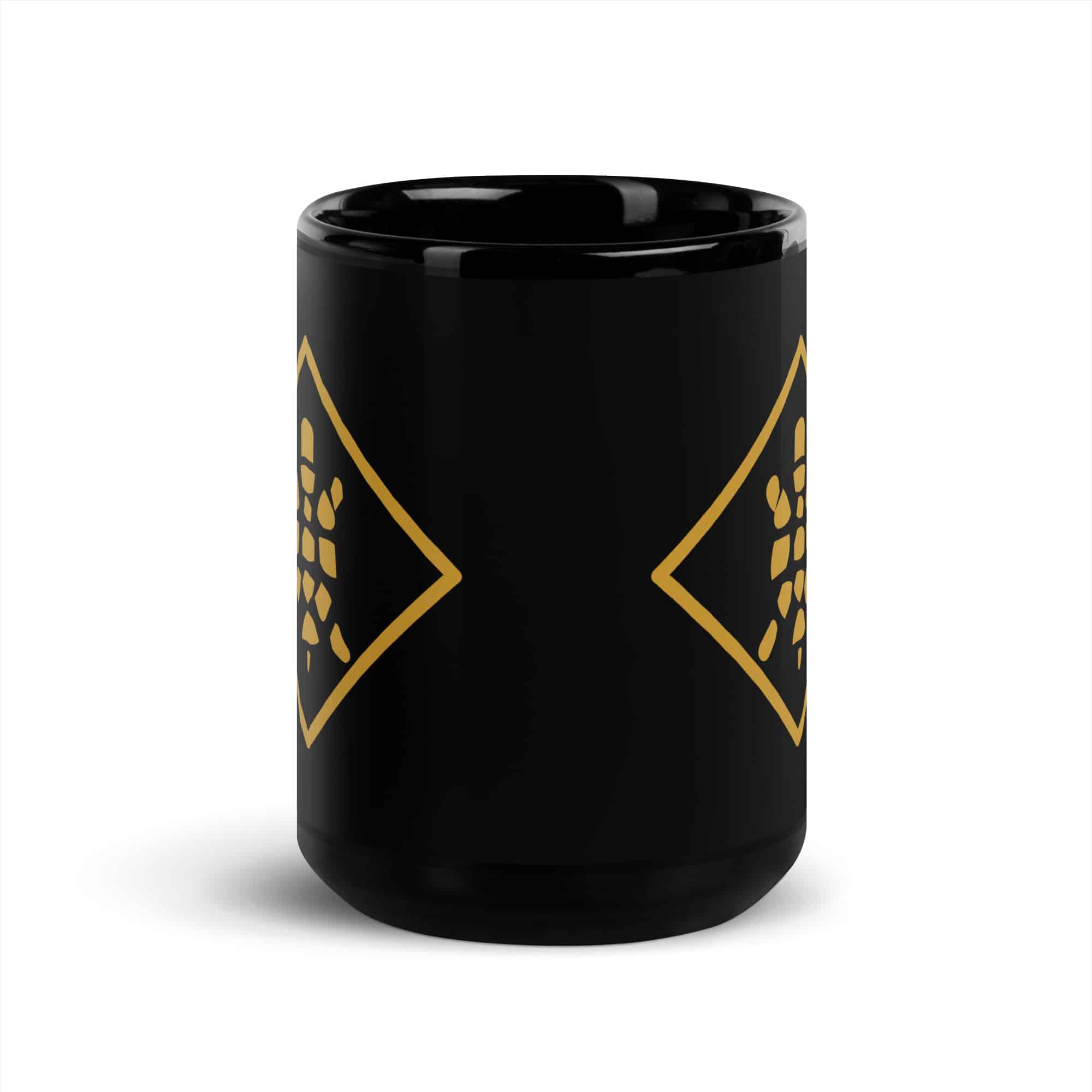 Gold Sheltowee Inspired Turtle Diamond Black Mug