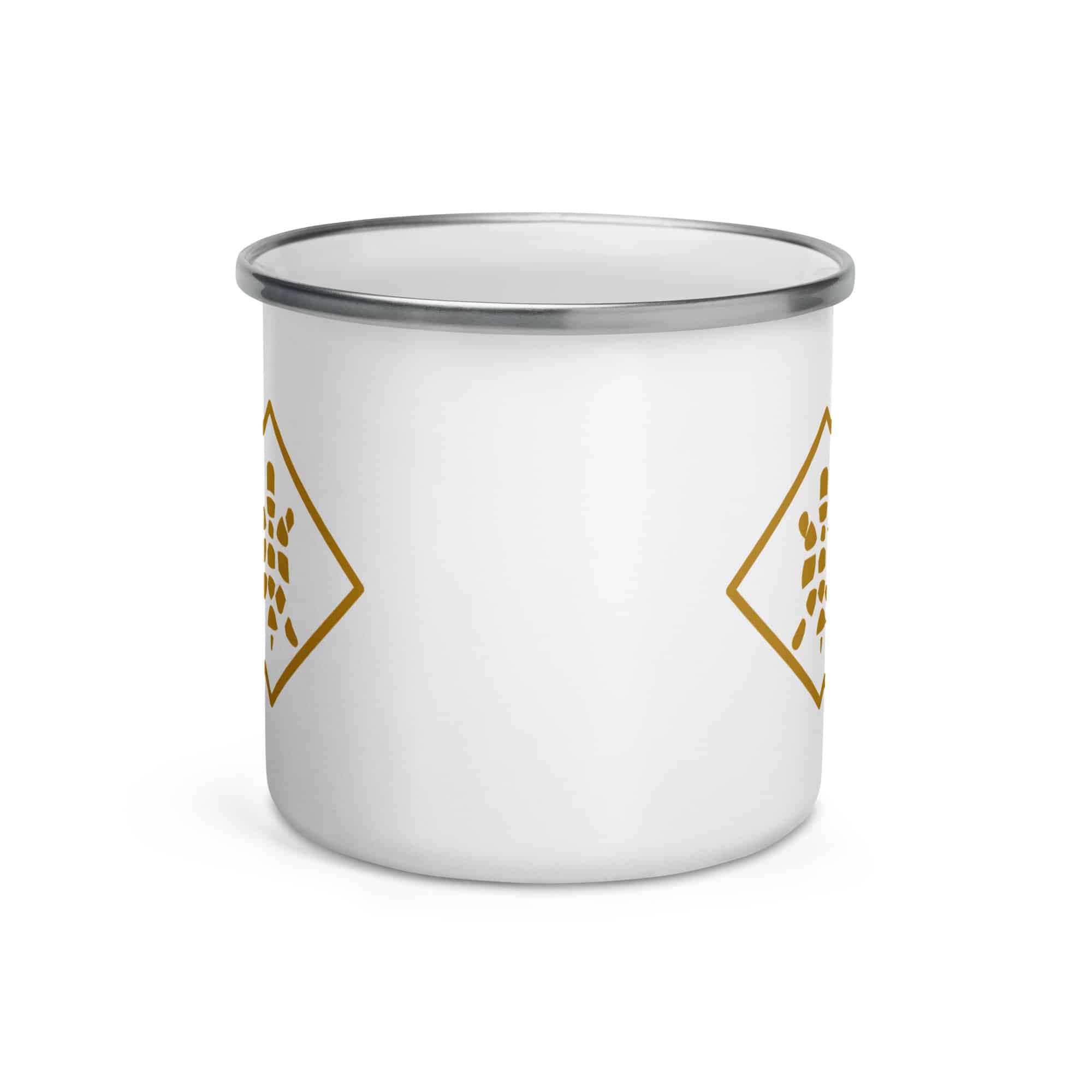Sheltowee Trace Gold Turtle Diamond Enamel Camp Mug