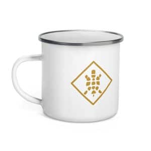 Turtle Diamond Gold Enamel Camp Mug - 12 oz - Left