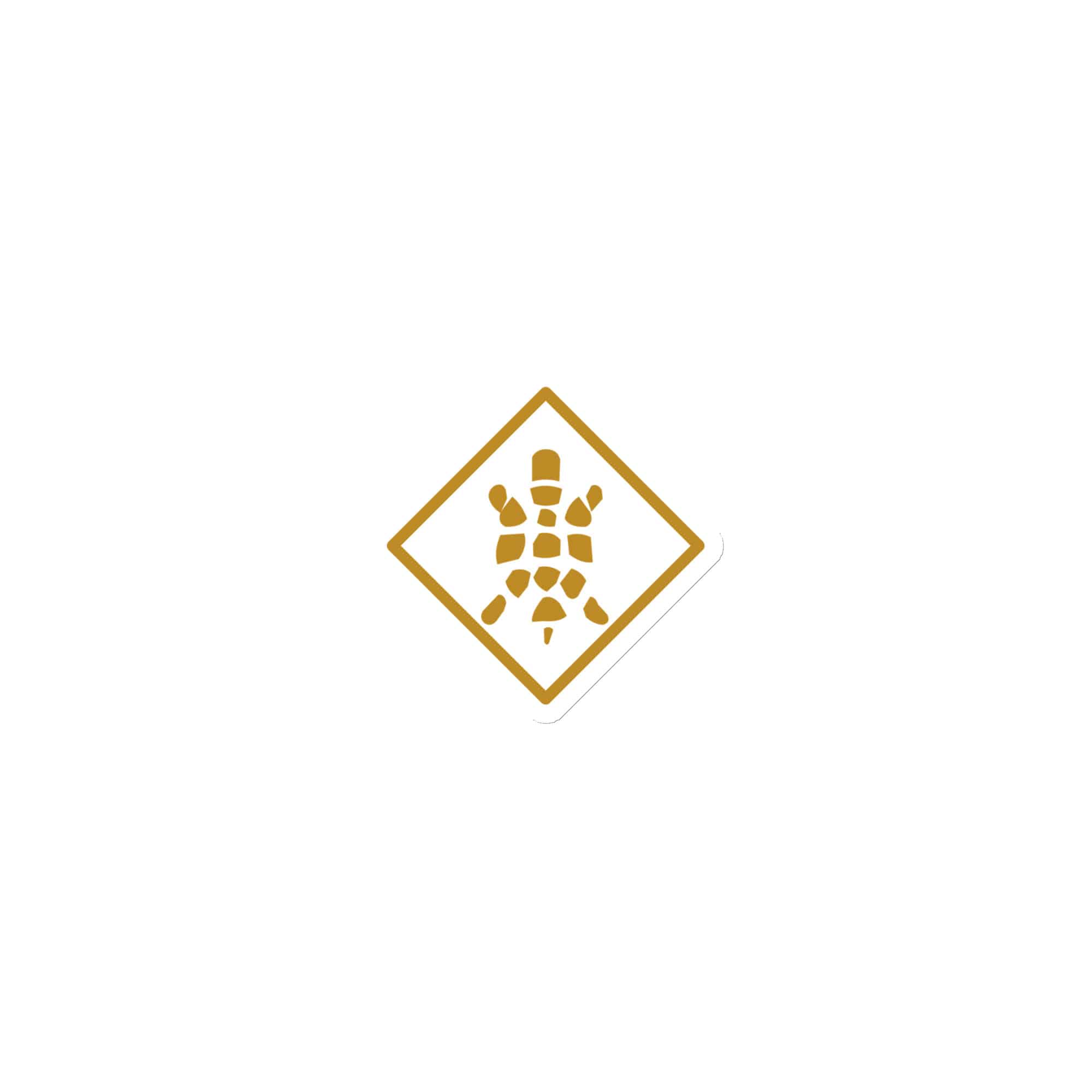 Sheltowee Trace Gold Turtle Diamond Die-Cut Magnet